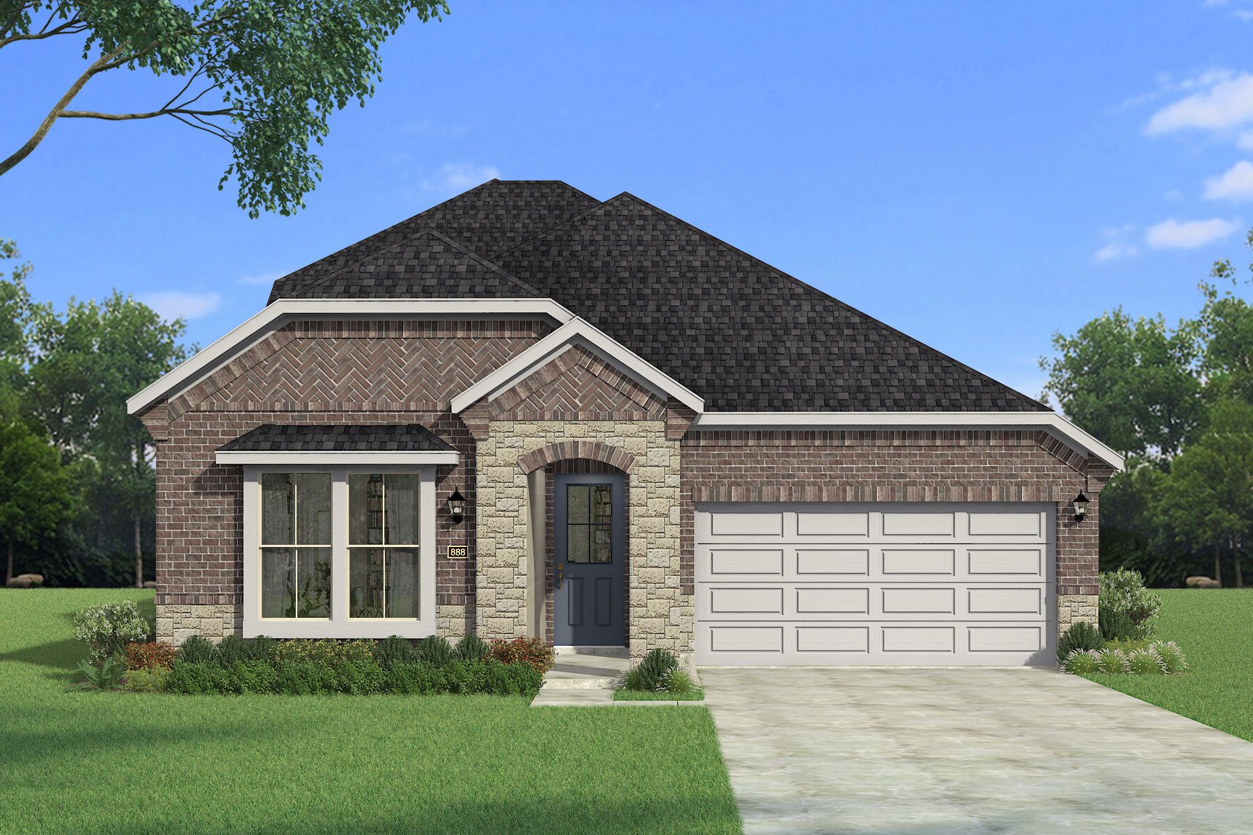 The Amelia - Old World with Stone Elevation