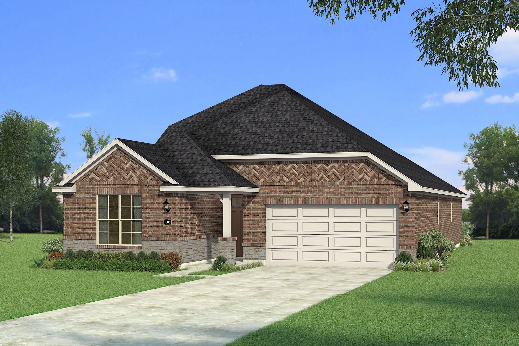The Amelia - Hill Country 2 with Stone Elevation