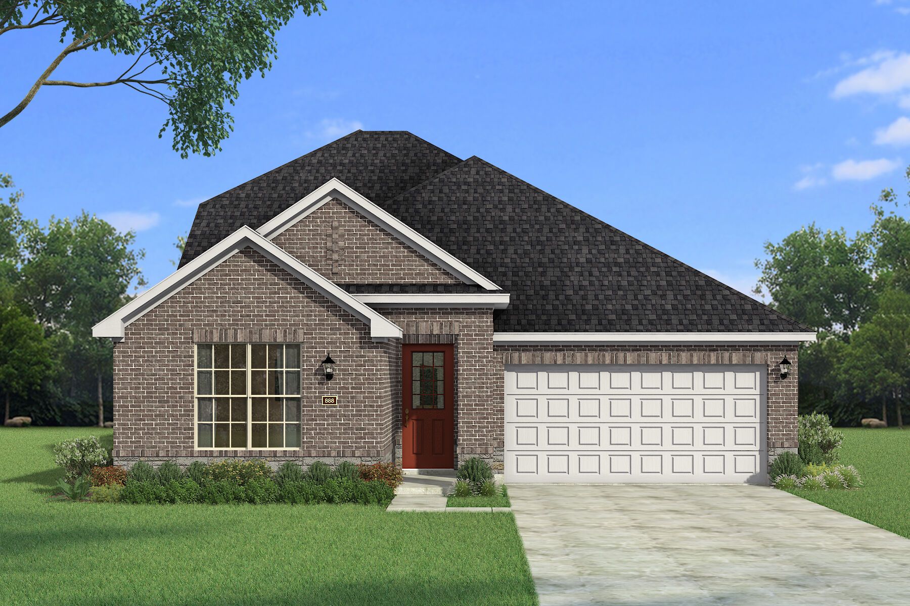 The Amelia - Traditional 2 with Stone Elevation