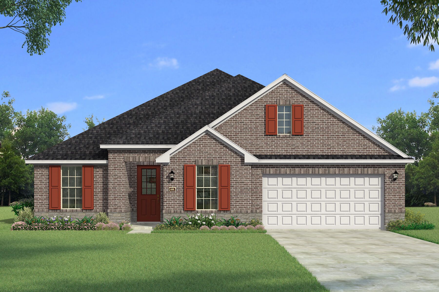 The Milan - Traditional 2 with Stone Elevation