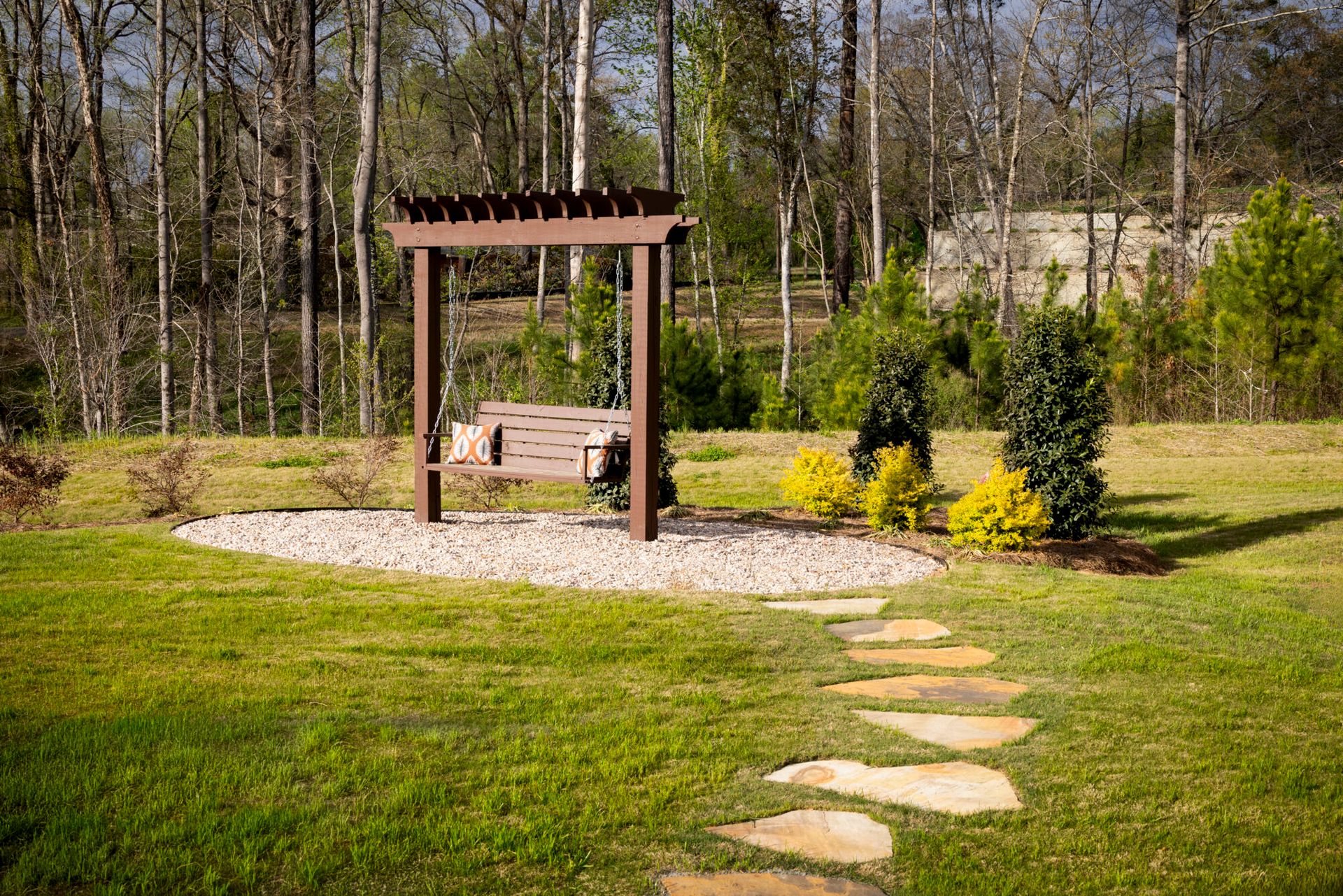 Redwood Model backyard