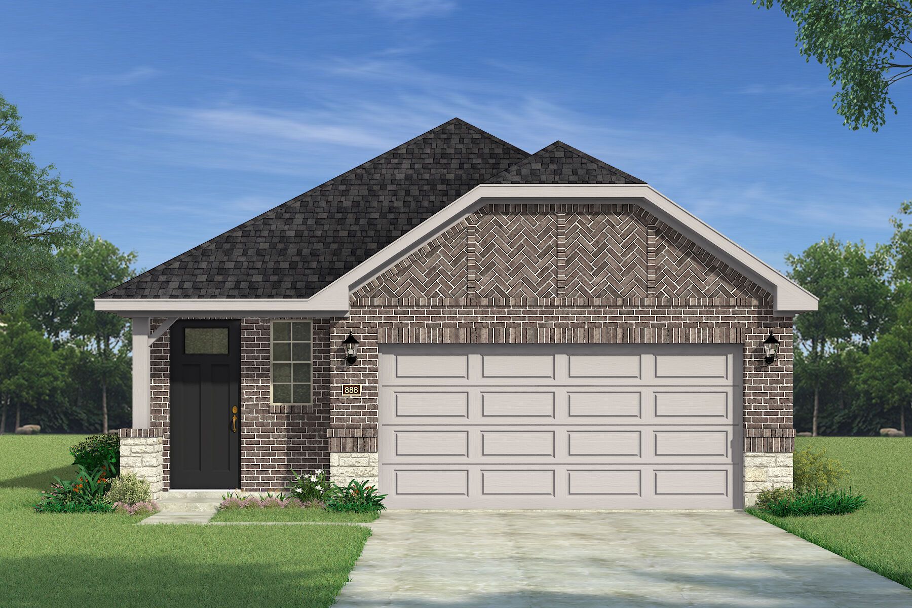 The Alford - Hill Country with Stone Elevation
