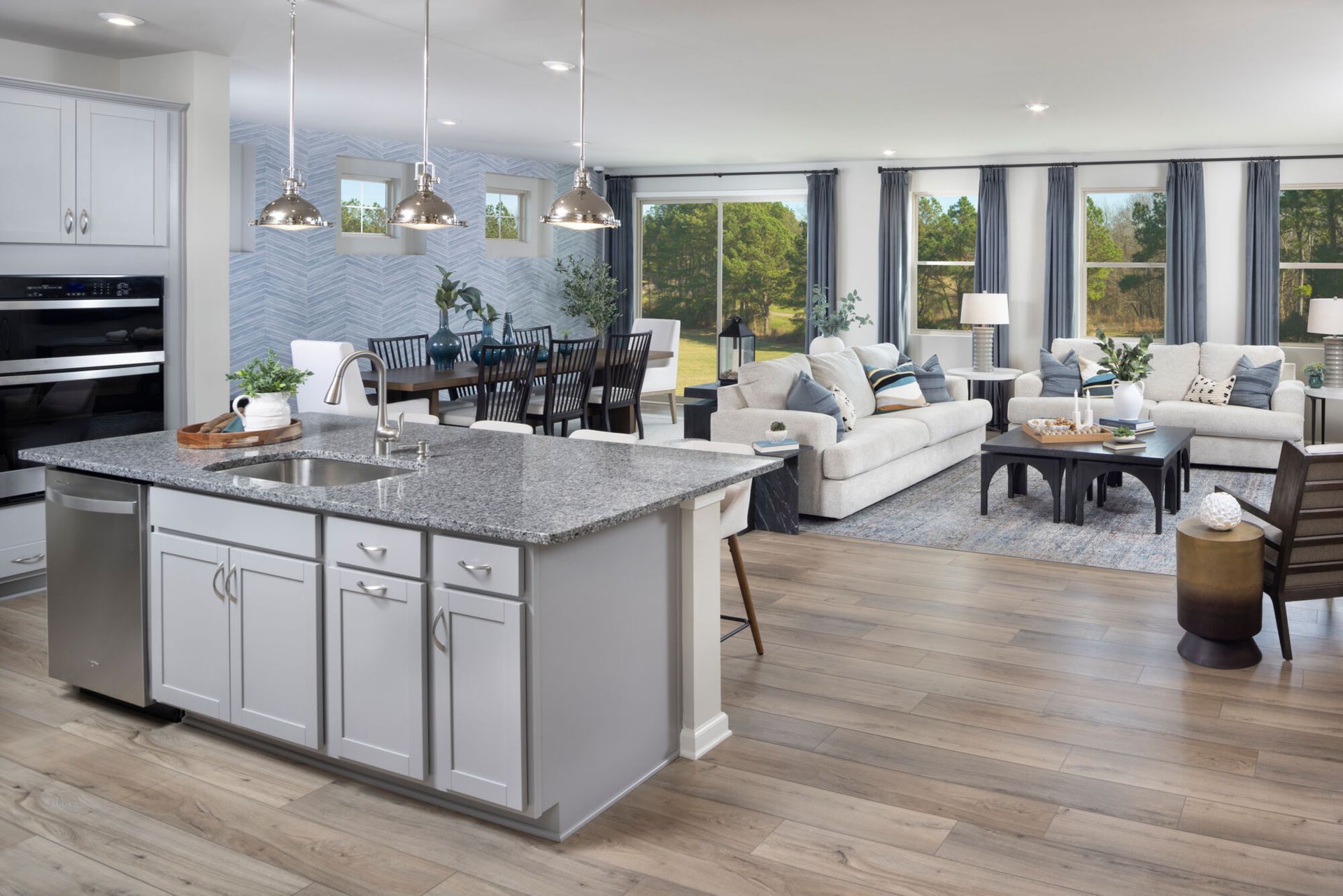 Appalachian model kitchen and great room.