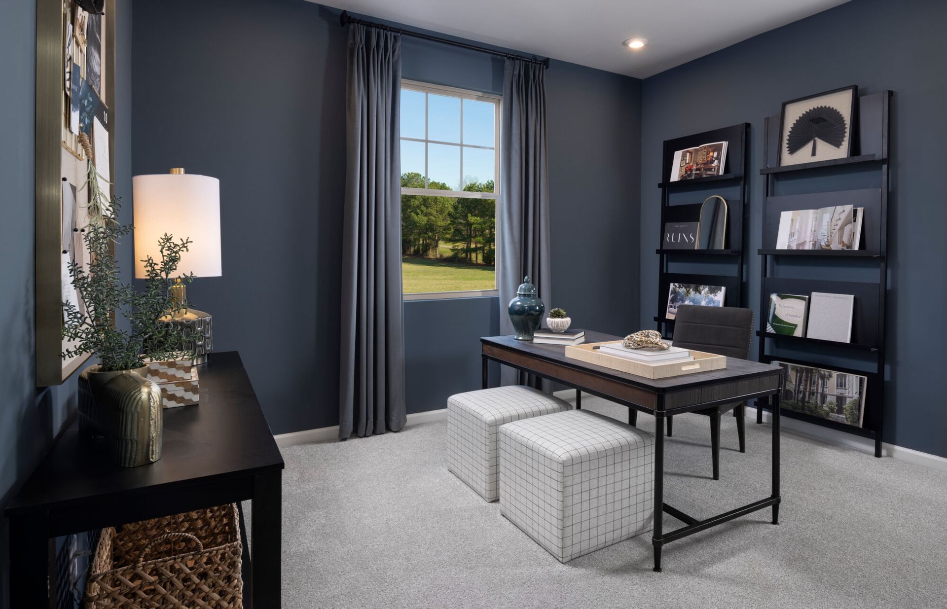 Appalachian model downstairs bedroom as study.