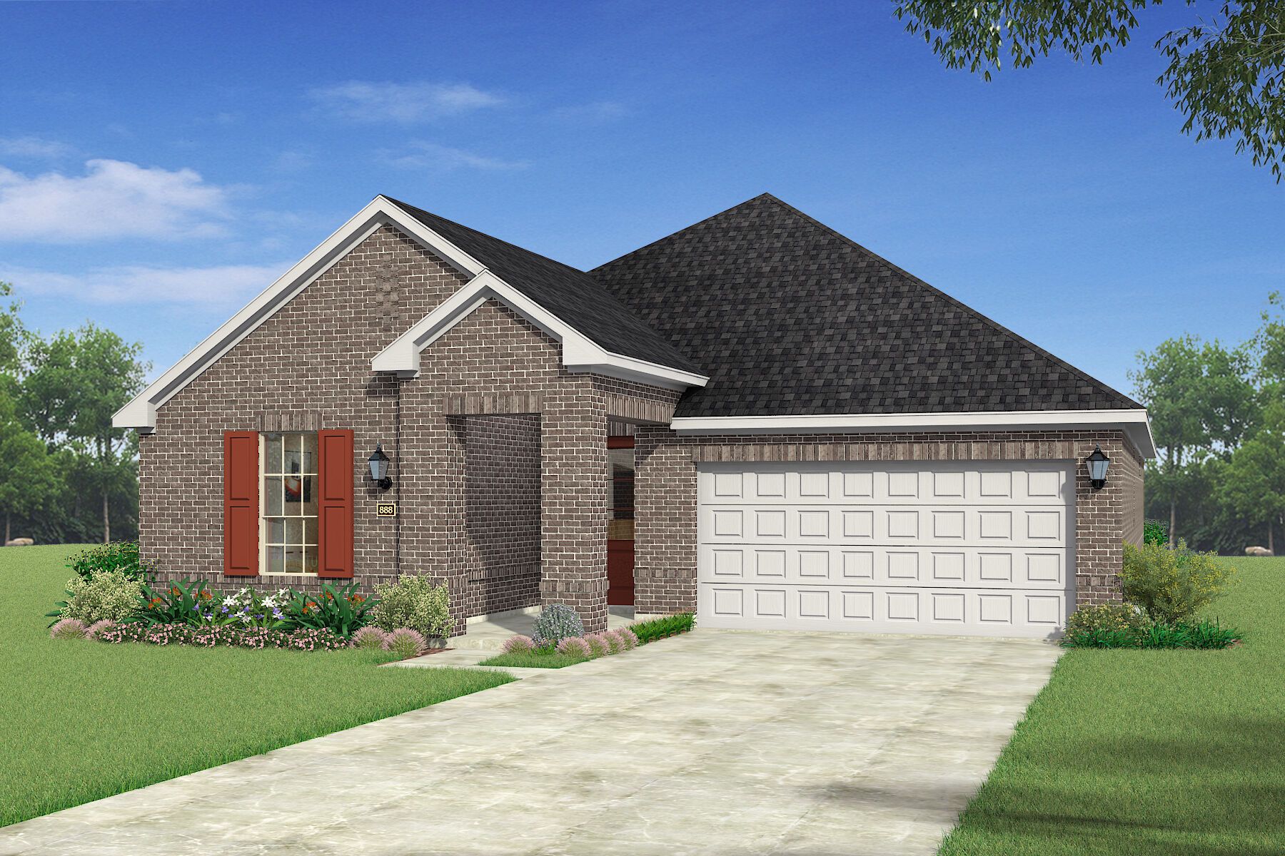 The Elinor II - Traditional 2 with Stone Elevation