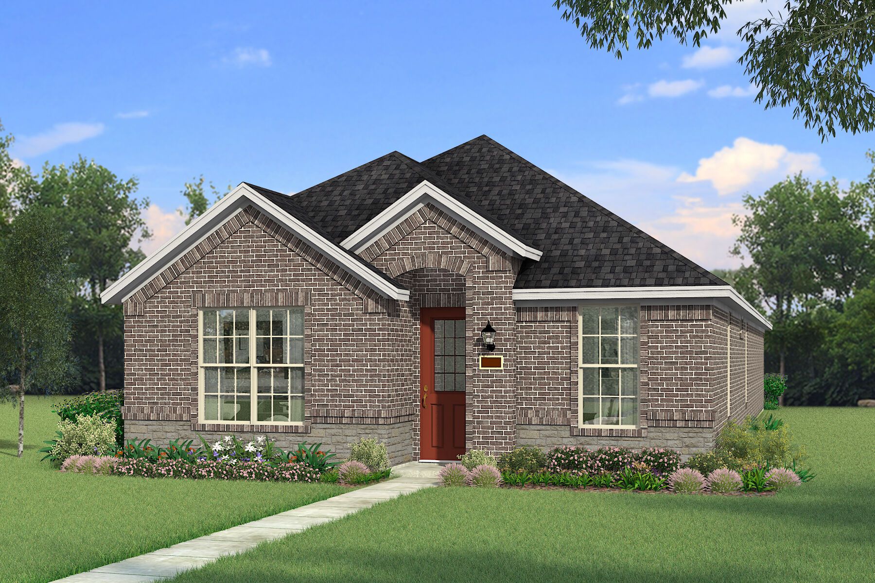 The Brazos - Traditional with Stone Elevation