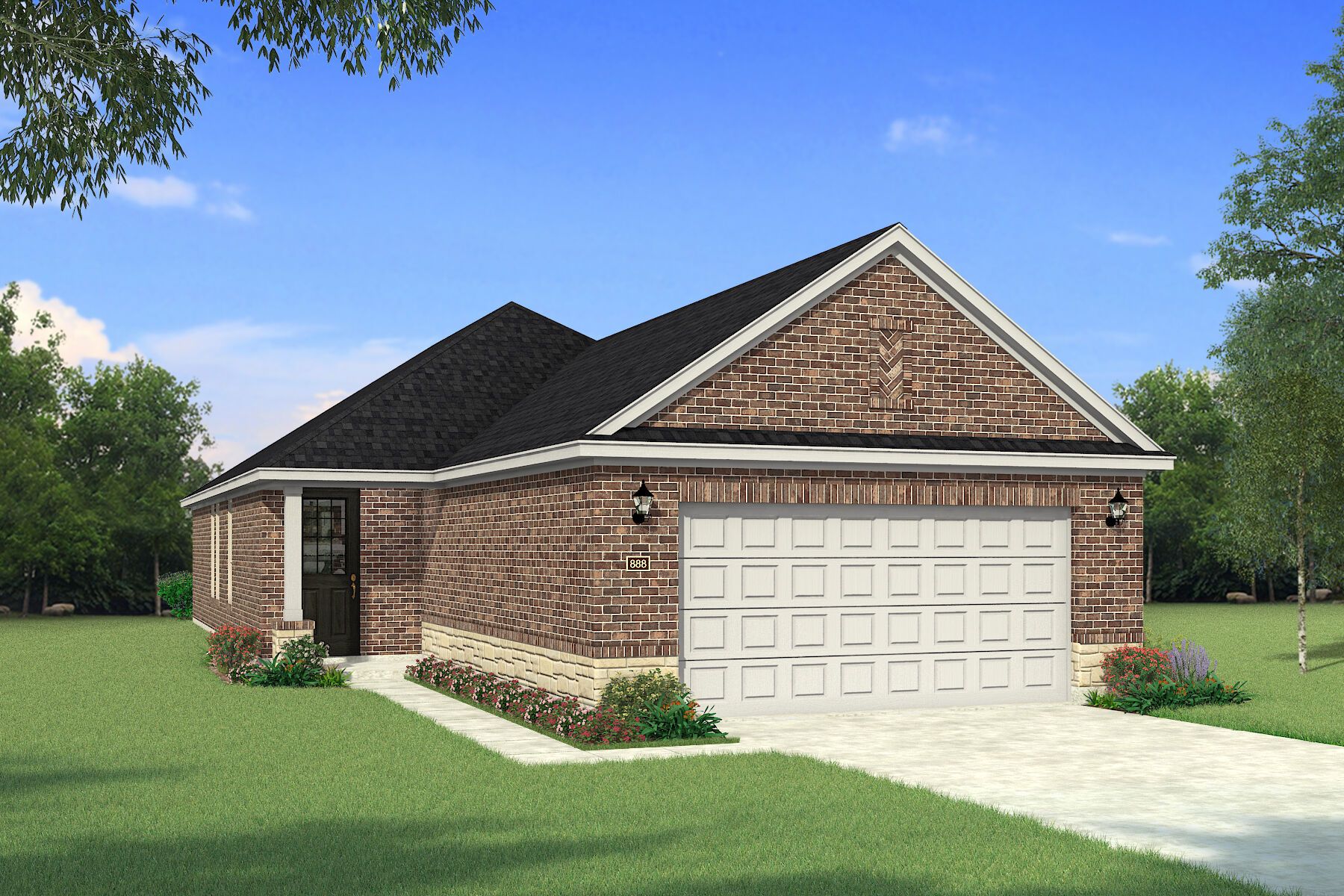 The Falkirk - Traditional 2 with Stone Elevation