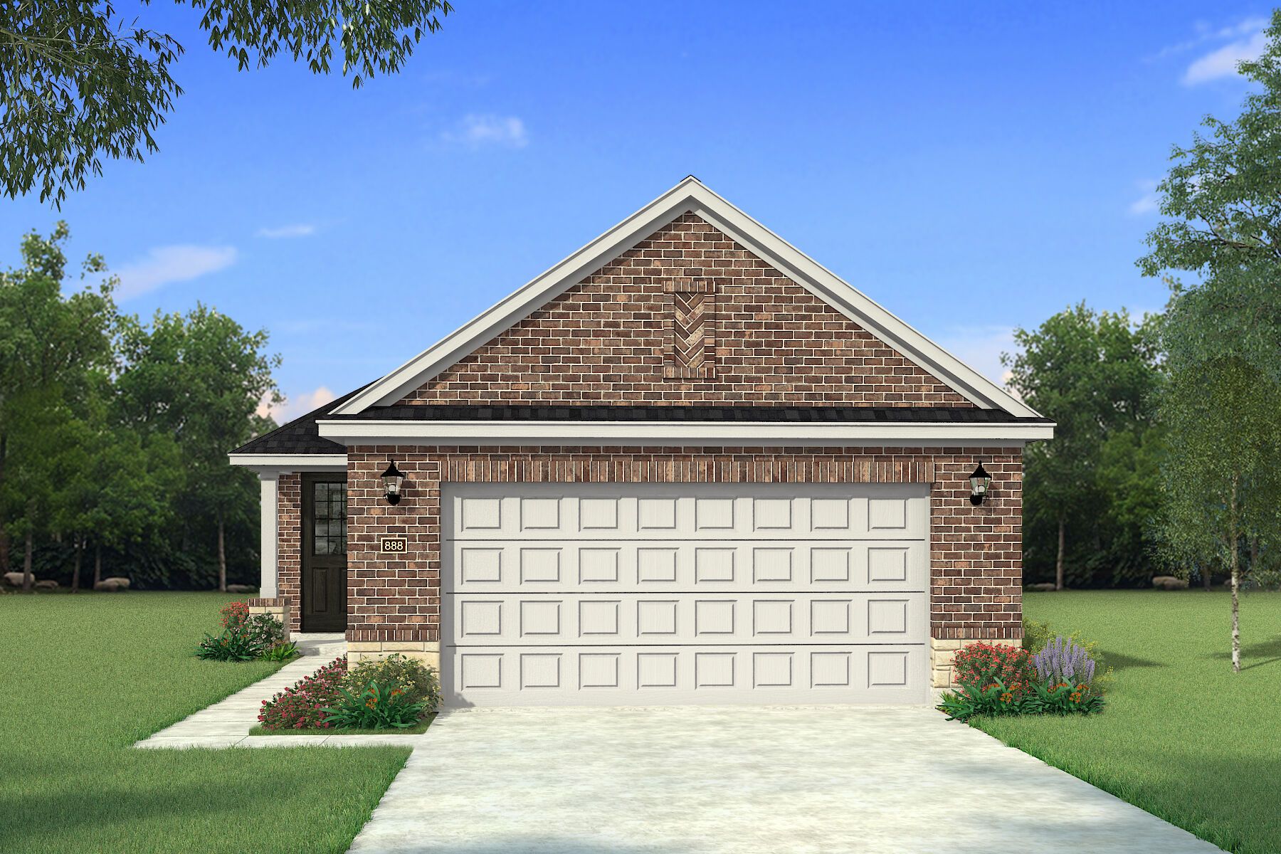 The Falkirk - Traditional 2 with Stone Elevation