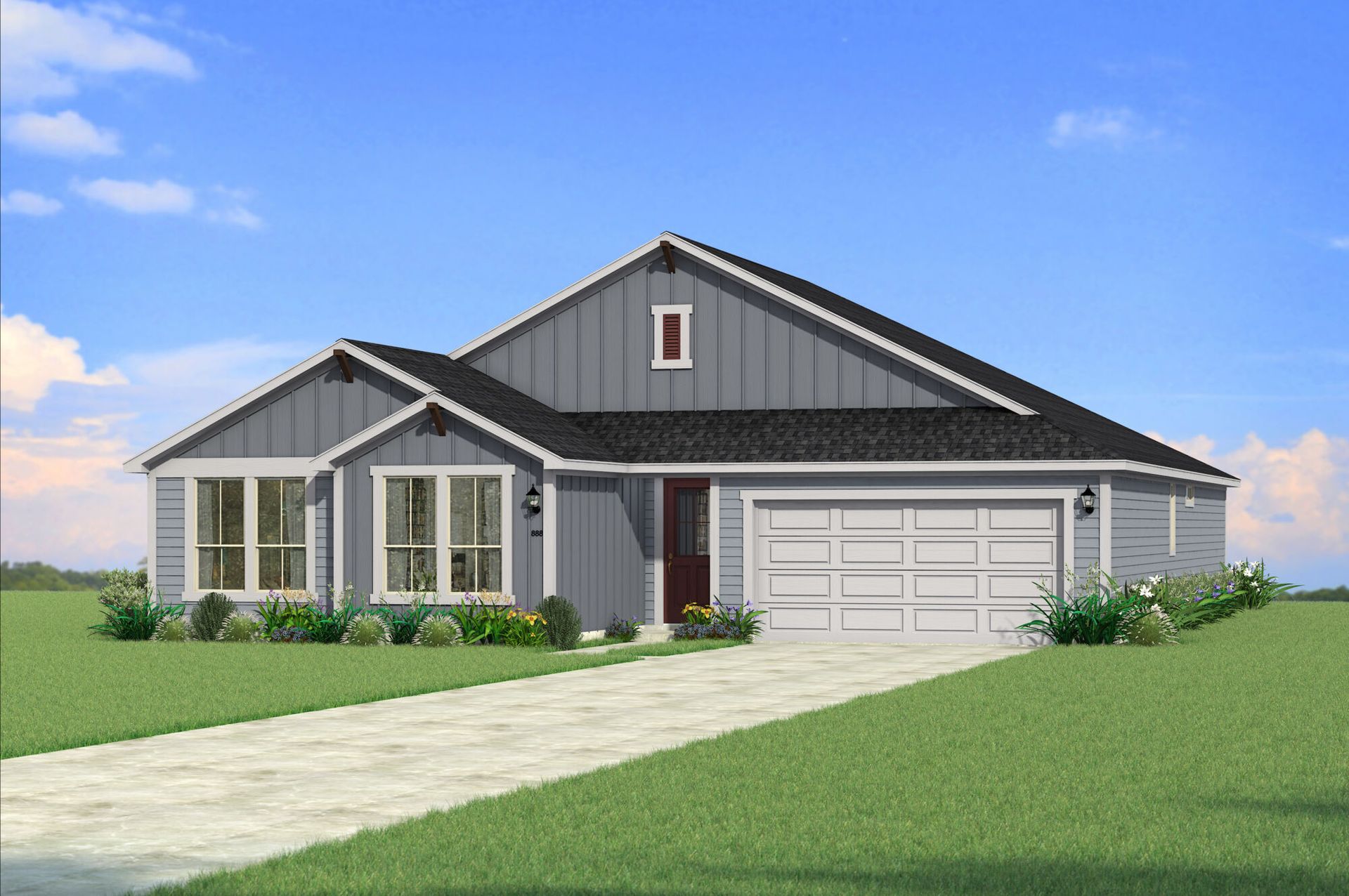 The Seville II - Farmhouse Elevation