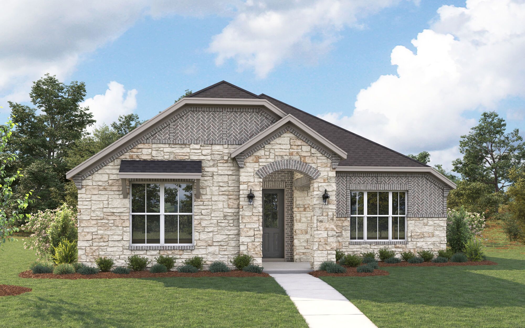The Buchanan - Old World with Stone Elevation