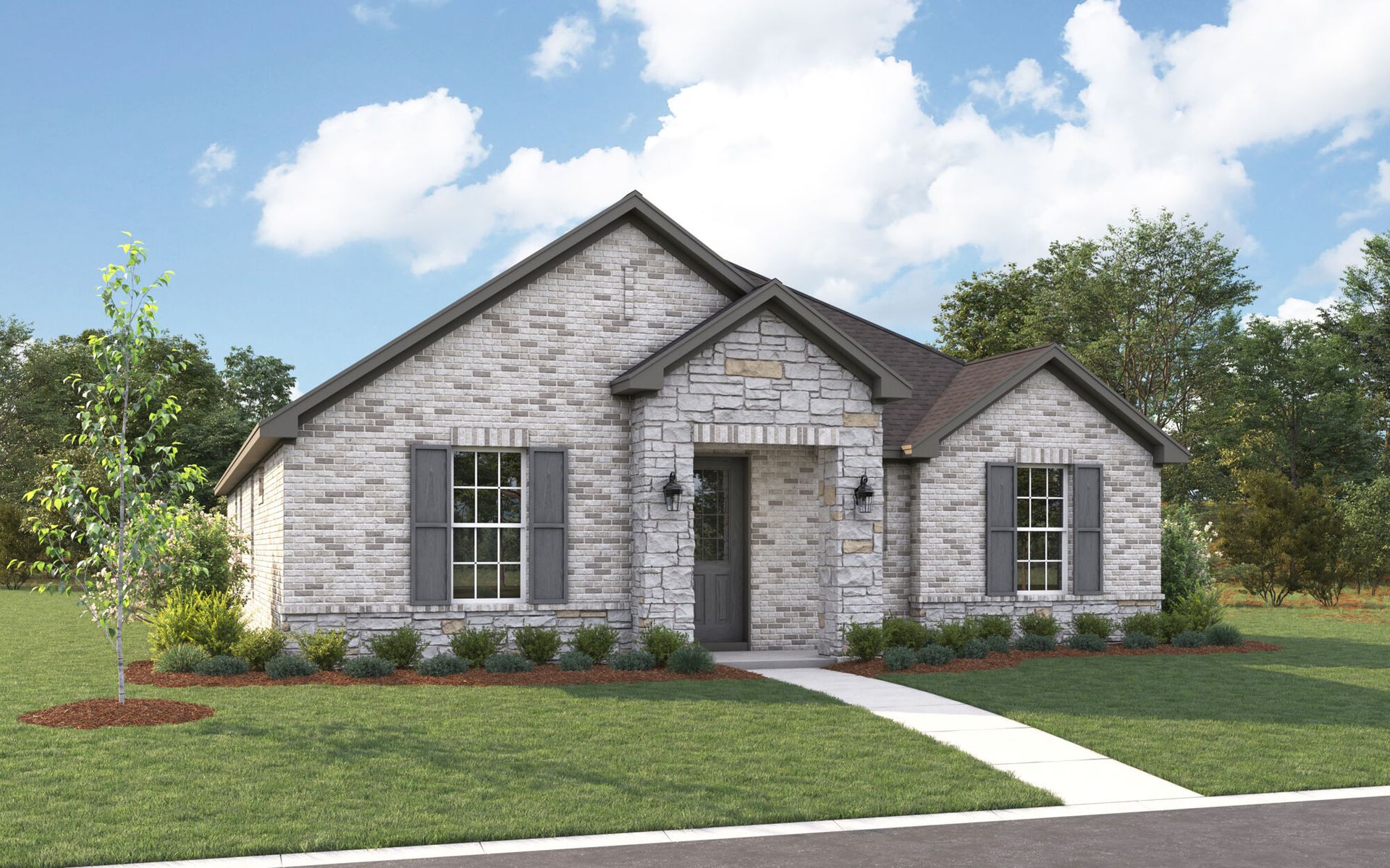 The Conroe - Traditional with Stone Elevation