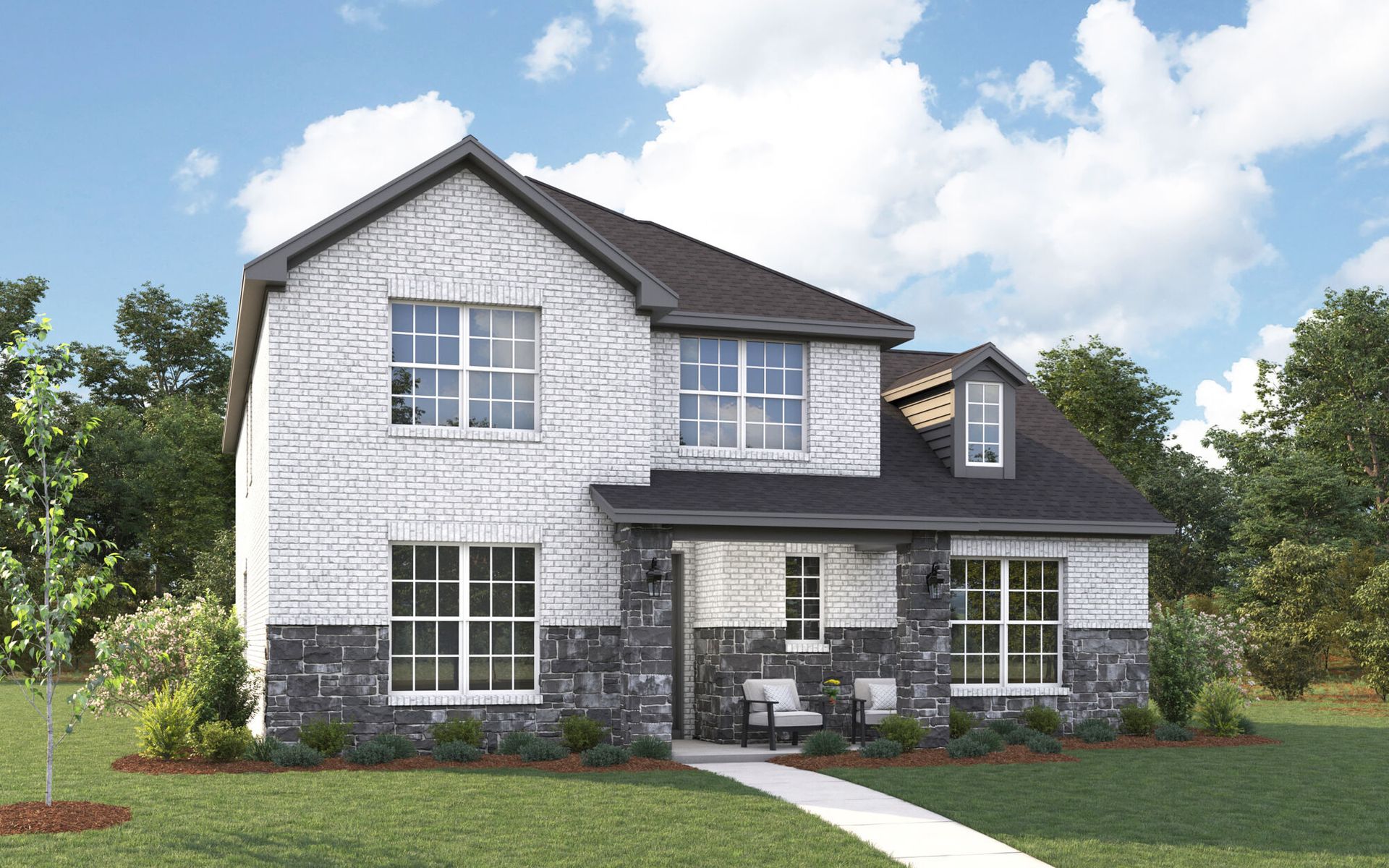The Lavon - Traditional with Stone Elevation