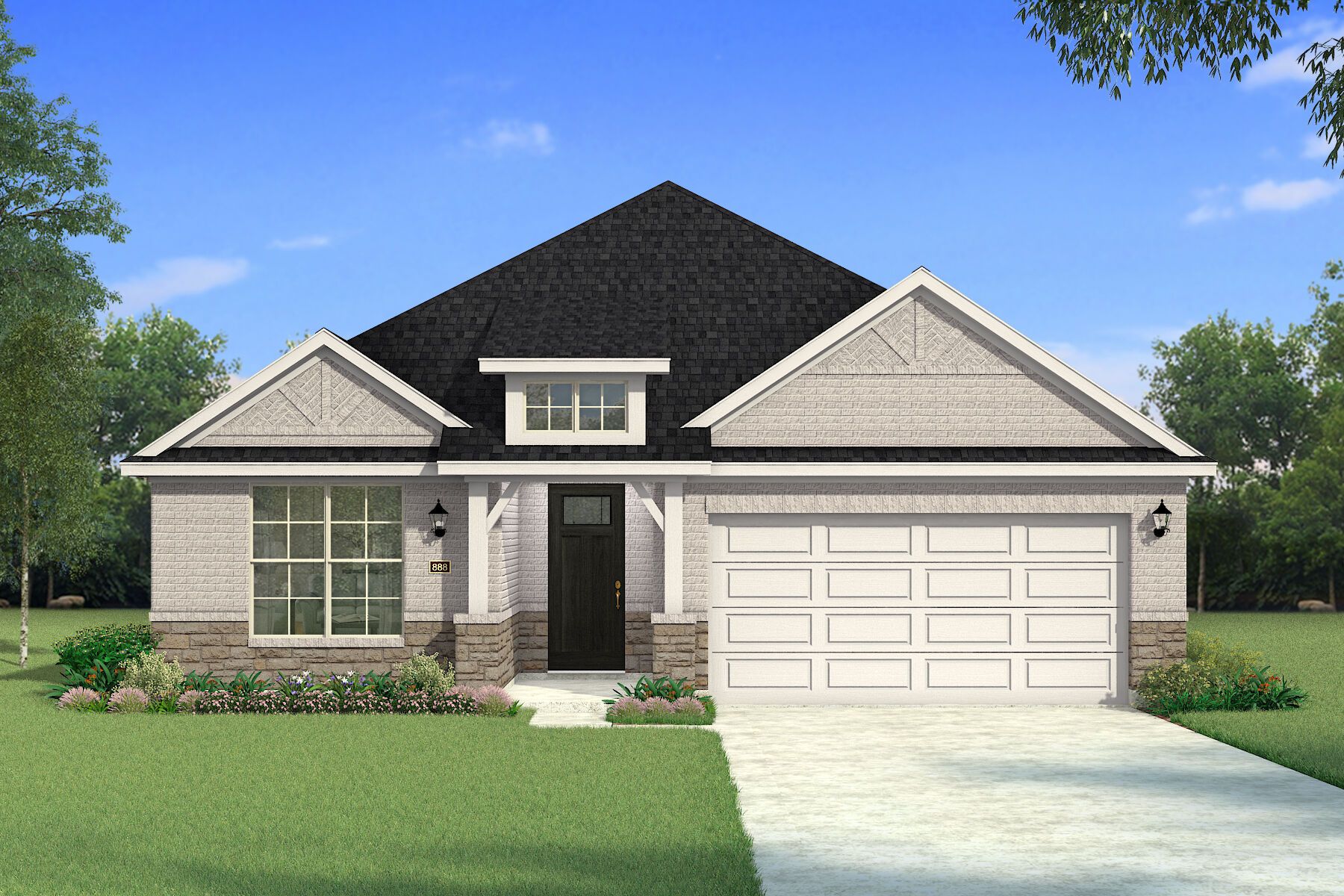 The Sarafina - Hill Country 2 with Stone Elevation