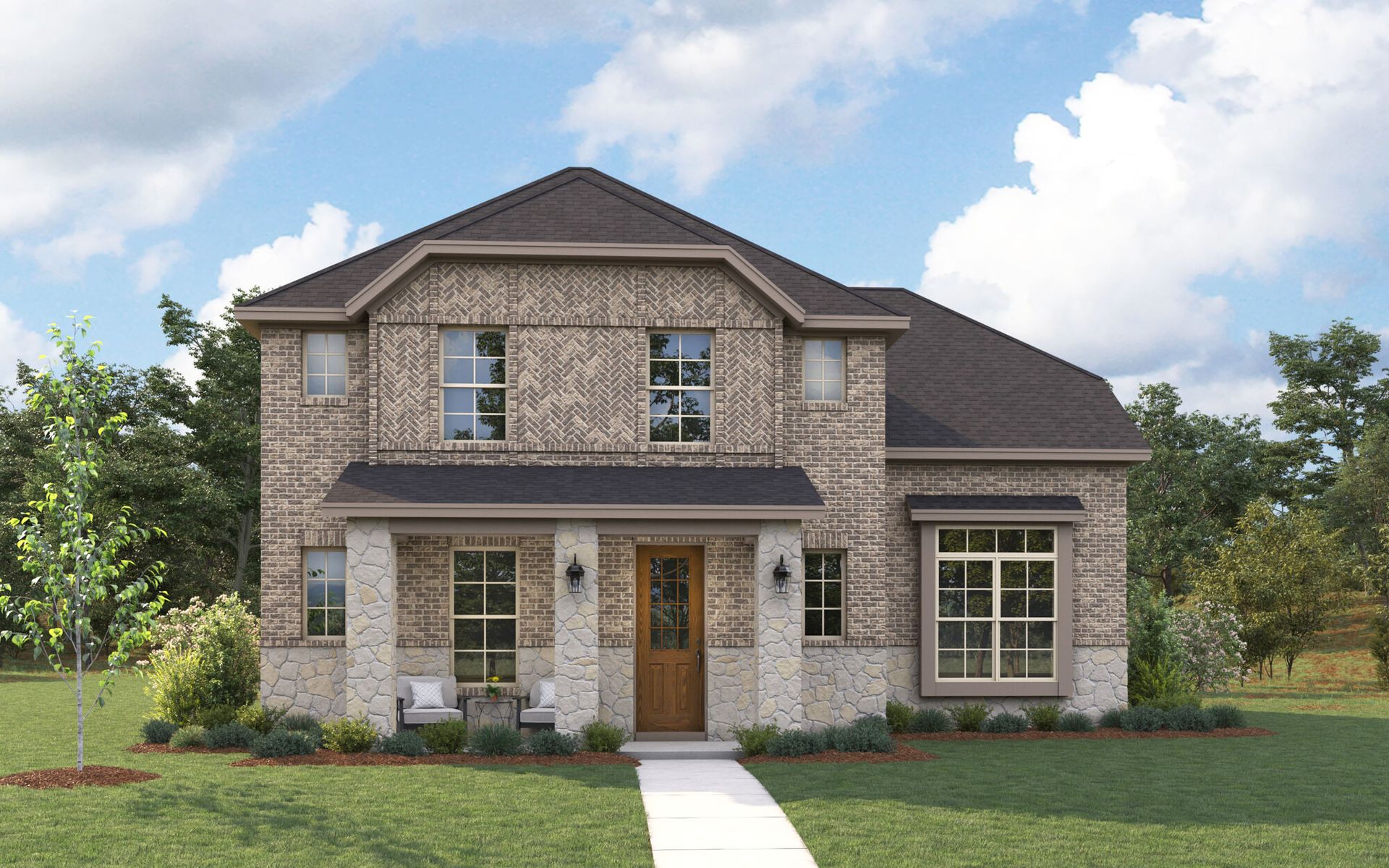 The Livingston - Tudor with Stone Elevation