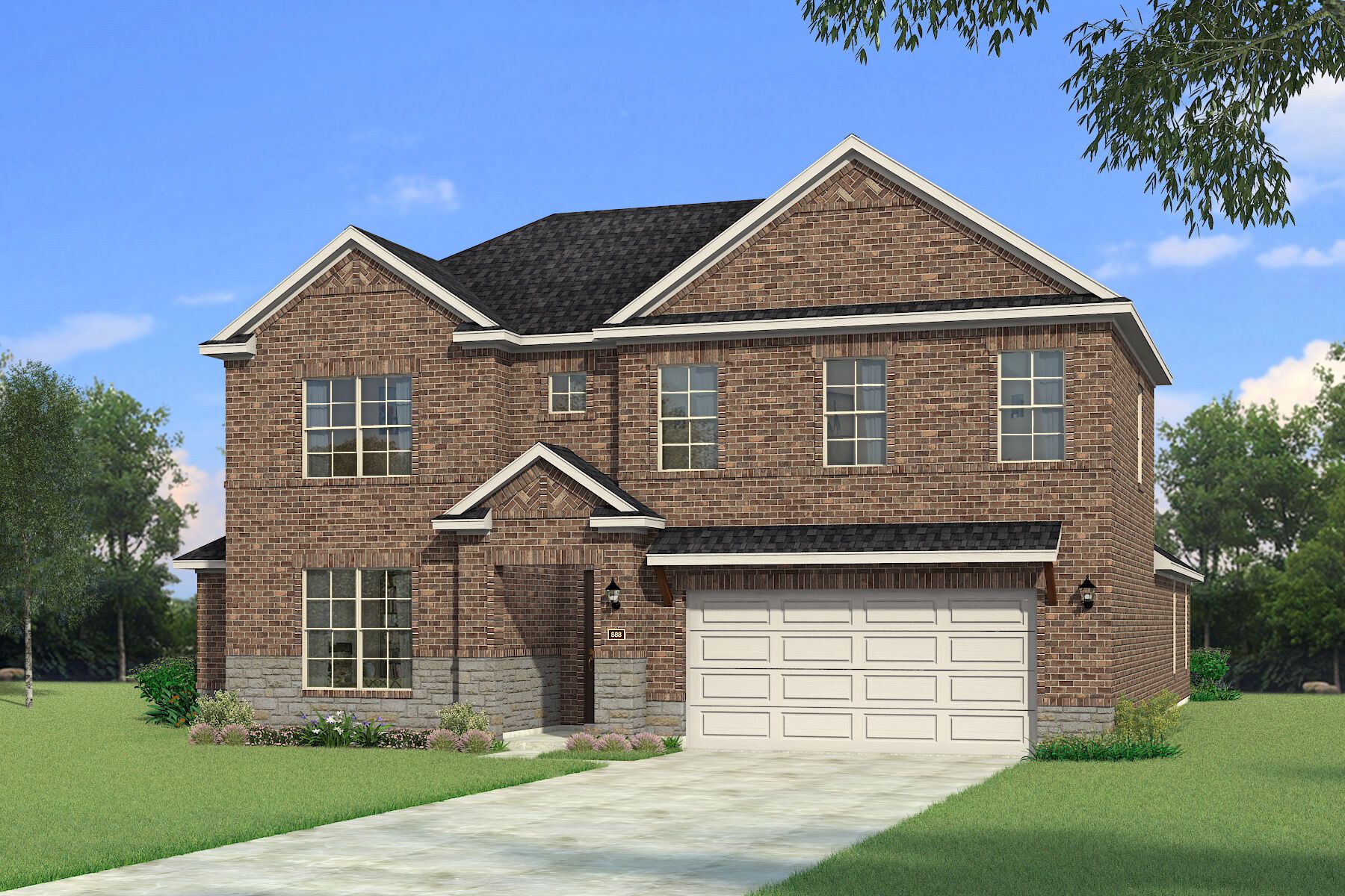 The Vienna - Hill Country with Stone Elevation