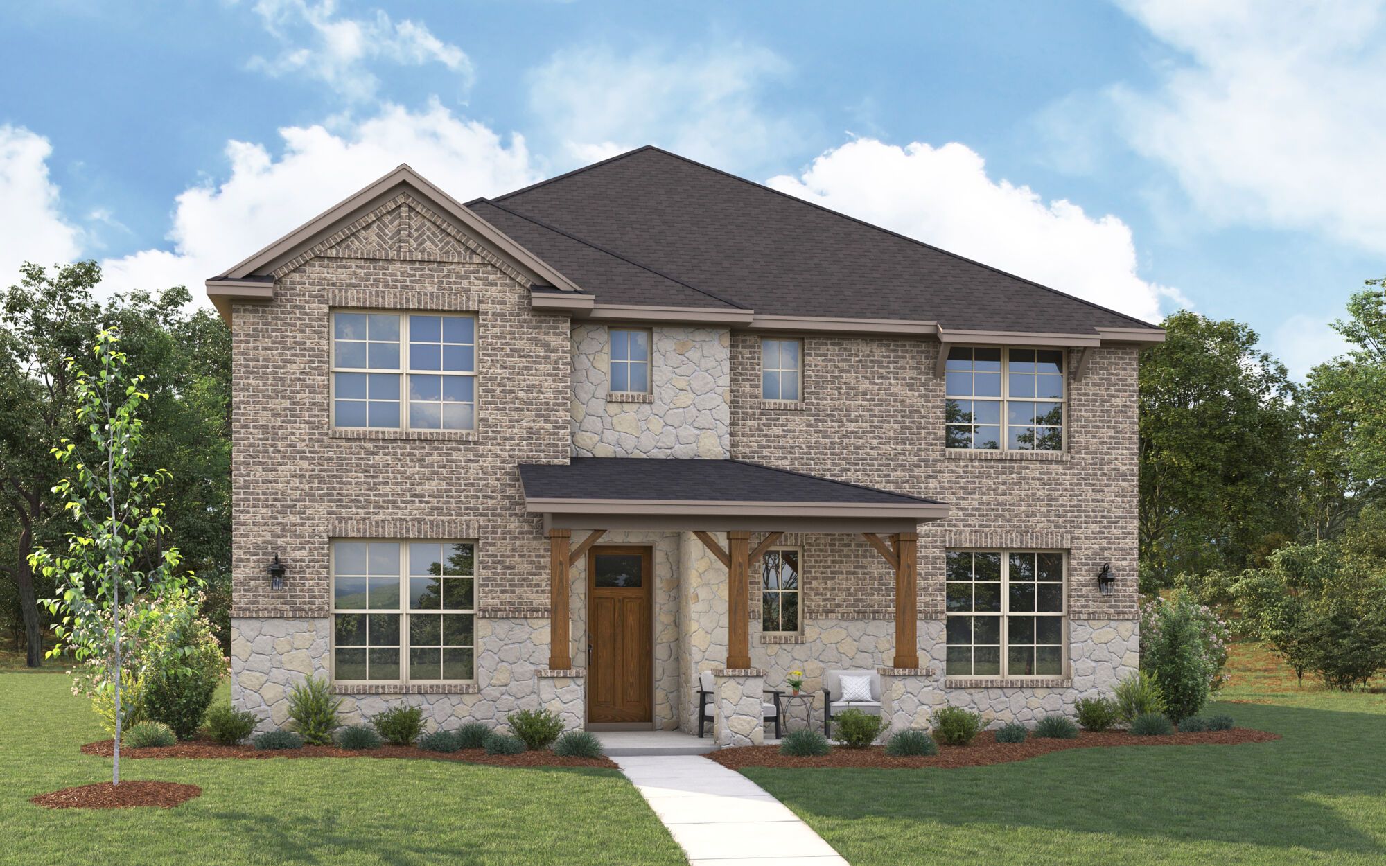 The Rayburn - Hill Country with Stone Elevation
