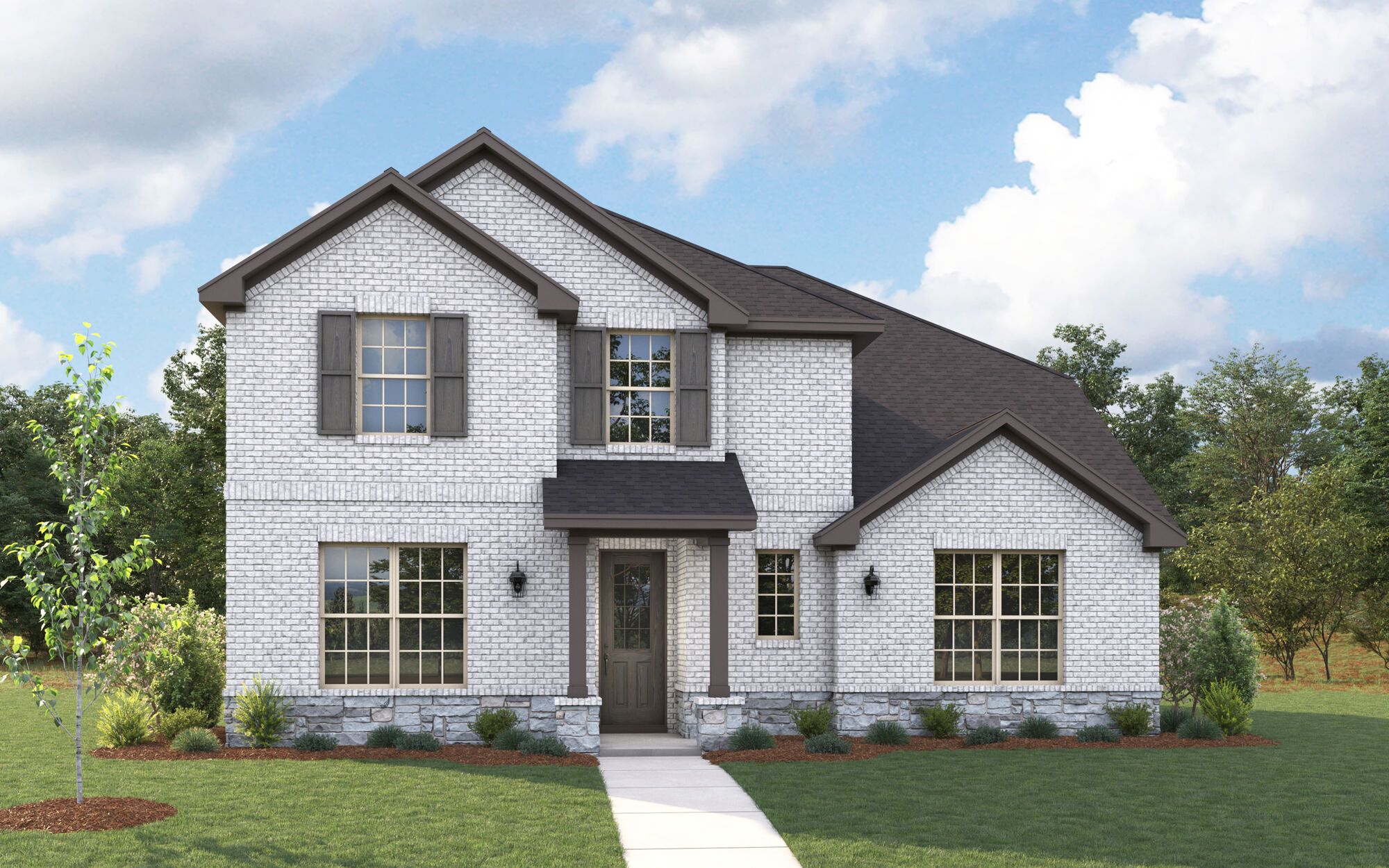 The Toledo - Traditional with Stone Elevation