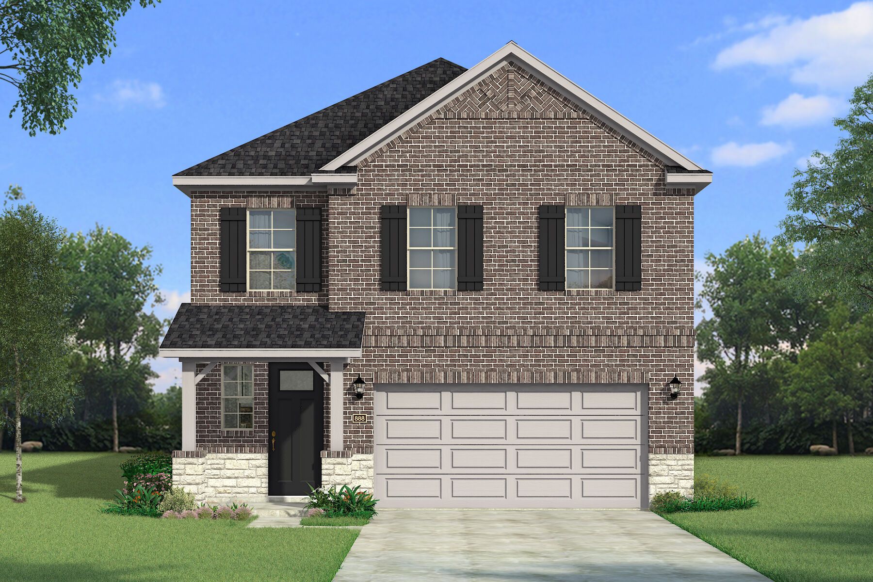 The Redding - Hill Country with Stone Elevation