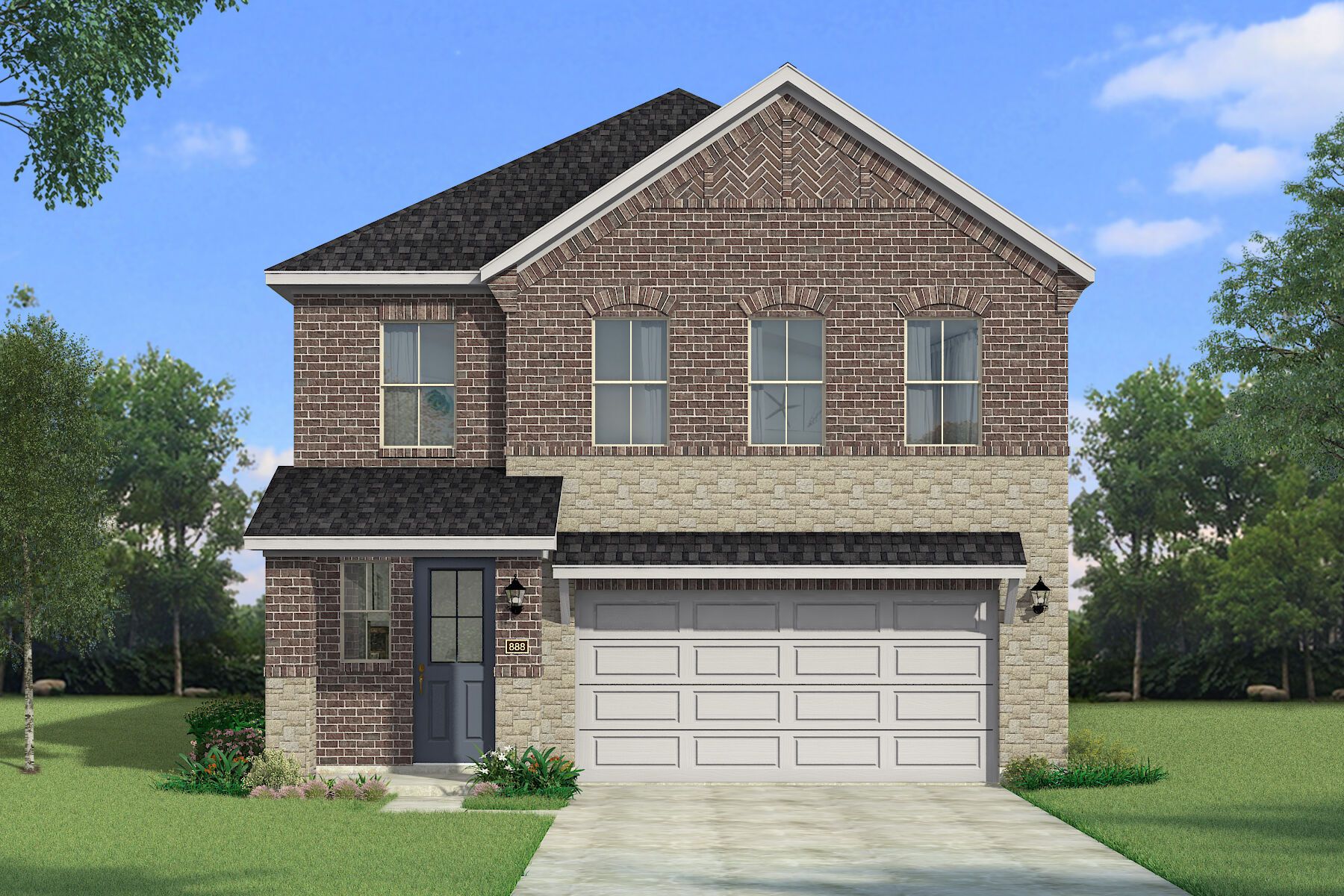 The Redding - Old World with Stone Elevation