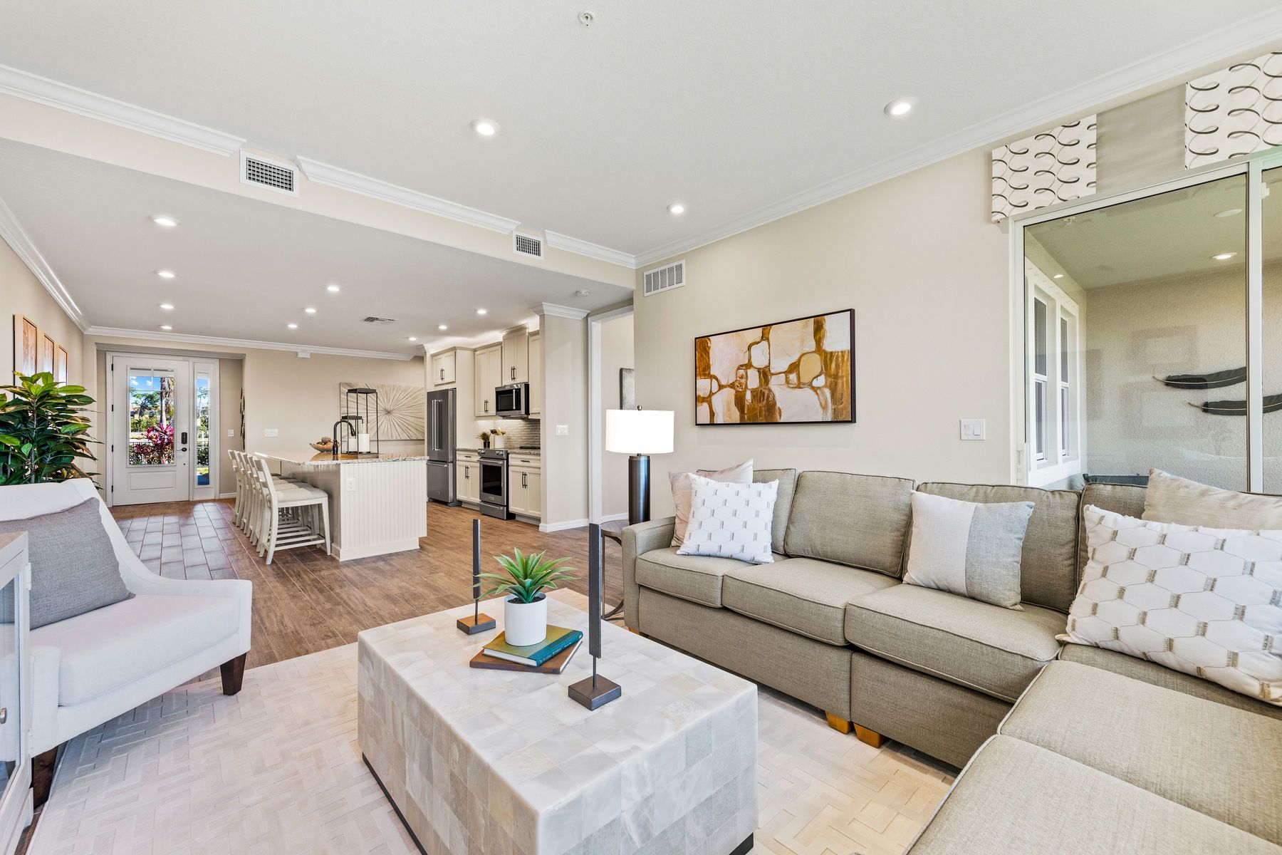 Model Great Room w/view of Kitchen