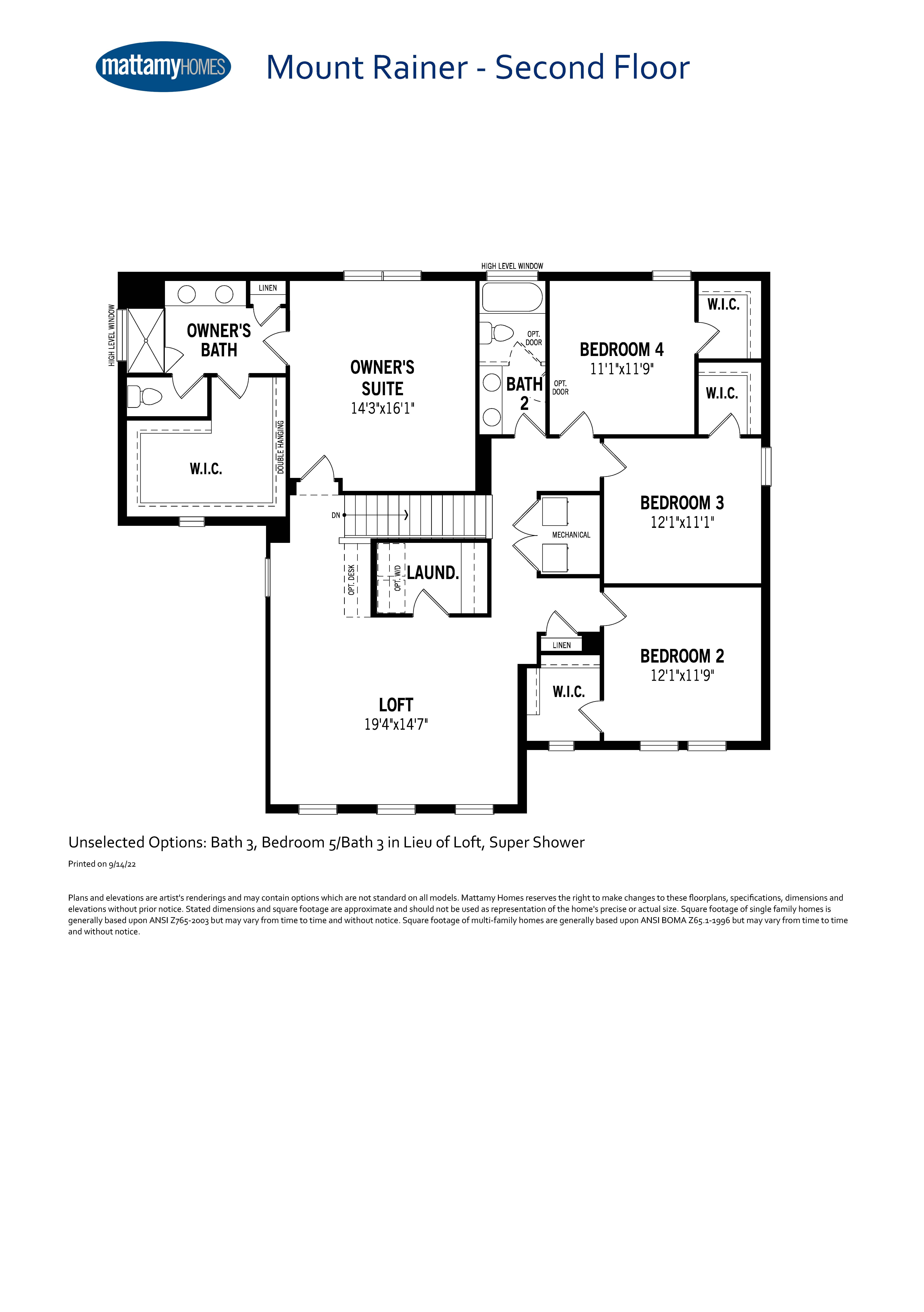 Mount Rainier Second Floor FP
