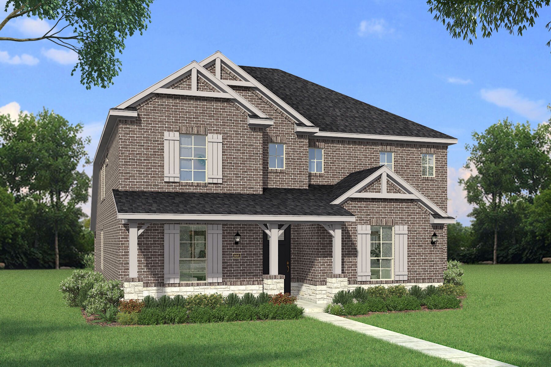 The Hampshire III - Hill Country Elevation