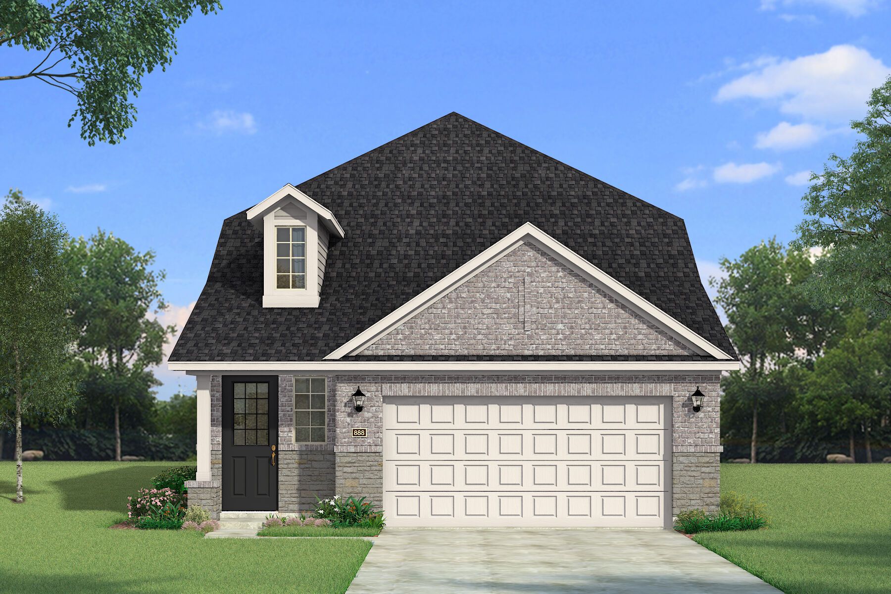 The Linwood - Traditional with Stone Elevation