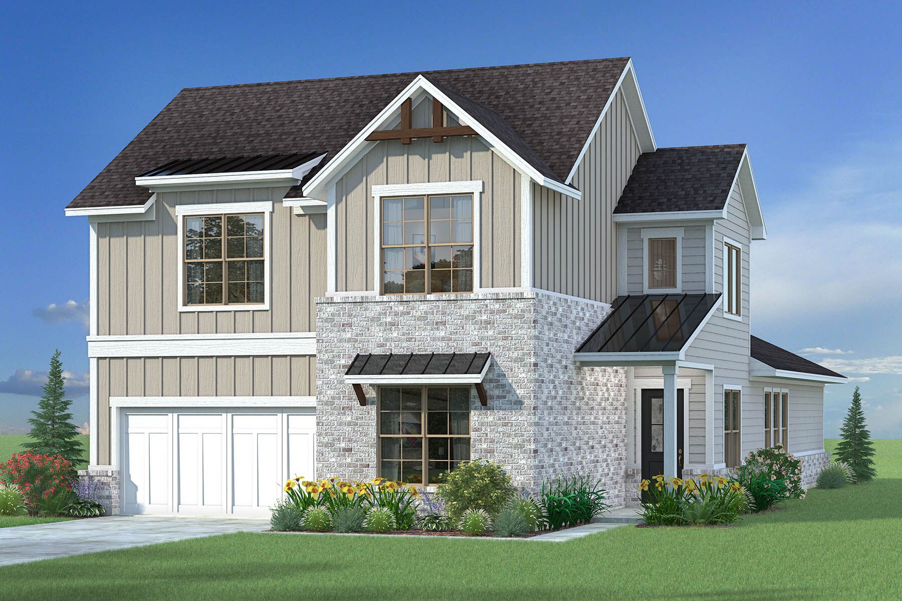 The St. Lucia - Farmhouse Elevation