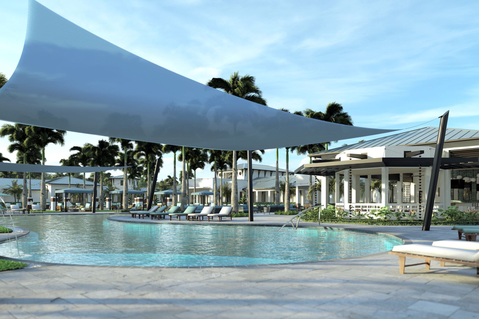 Sparkling shaded pool