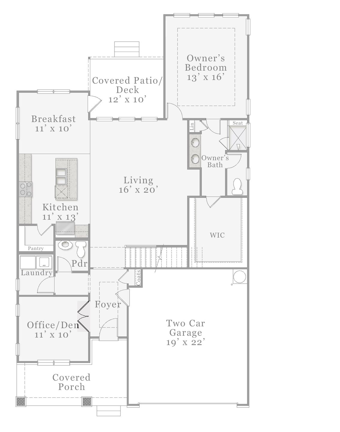 Optional - Den with French Doors