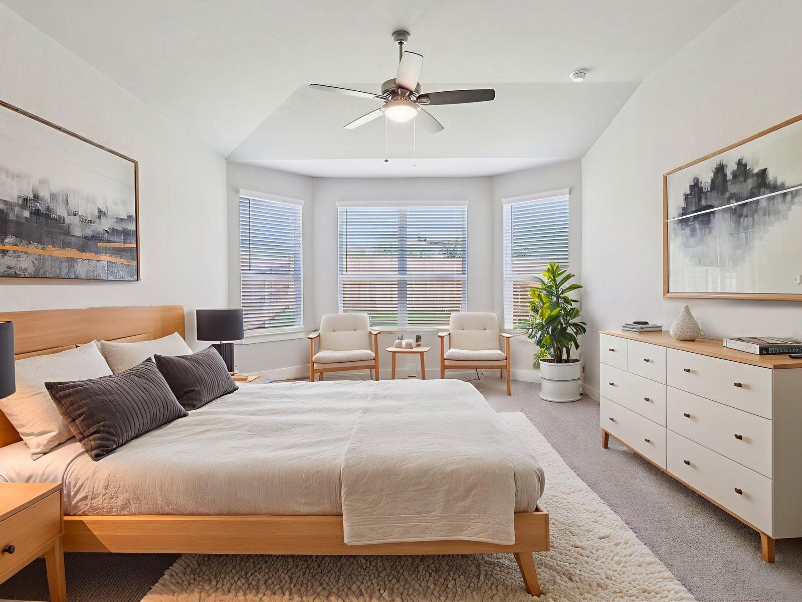 Virtually Staged Primary Suite