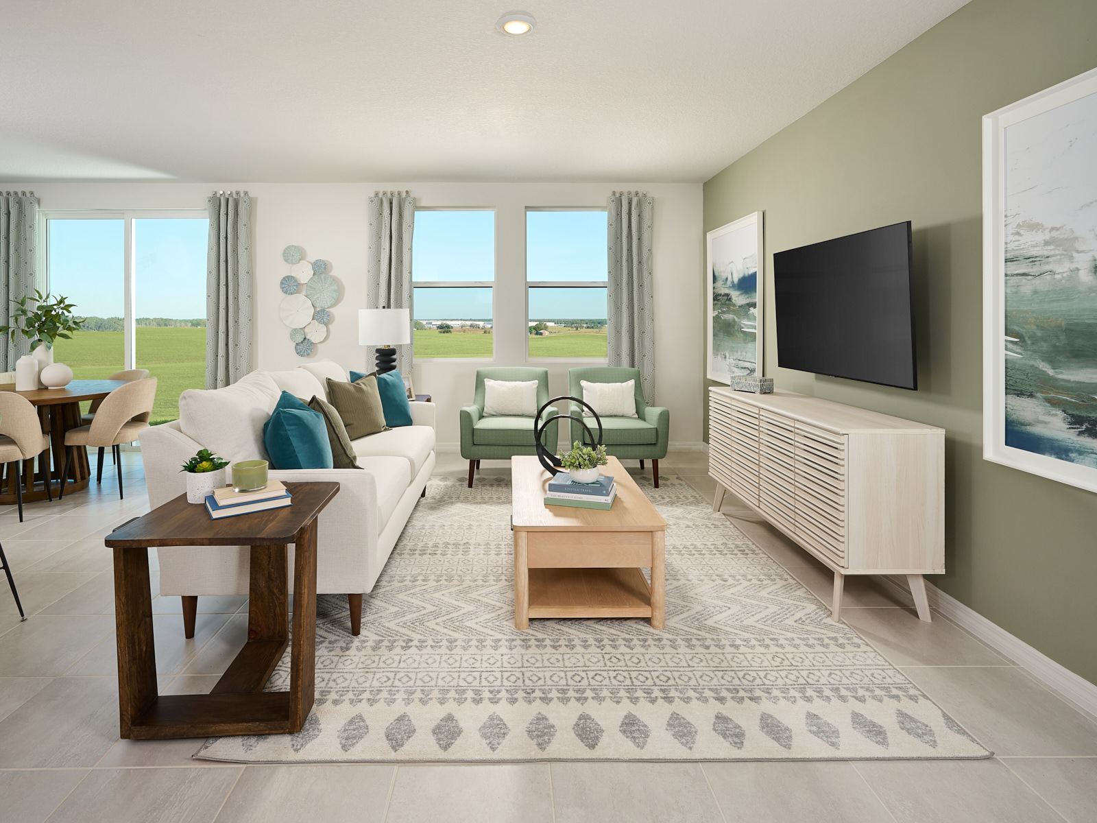 Great Room of the Bluebell model at Benton Hills.