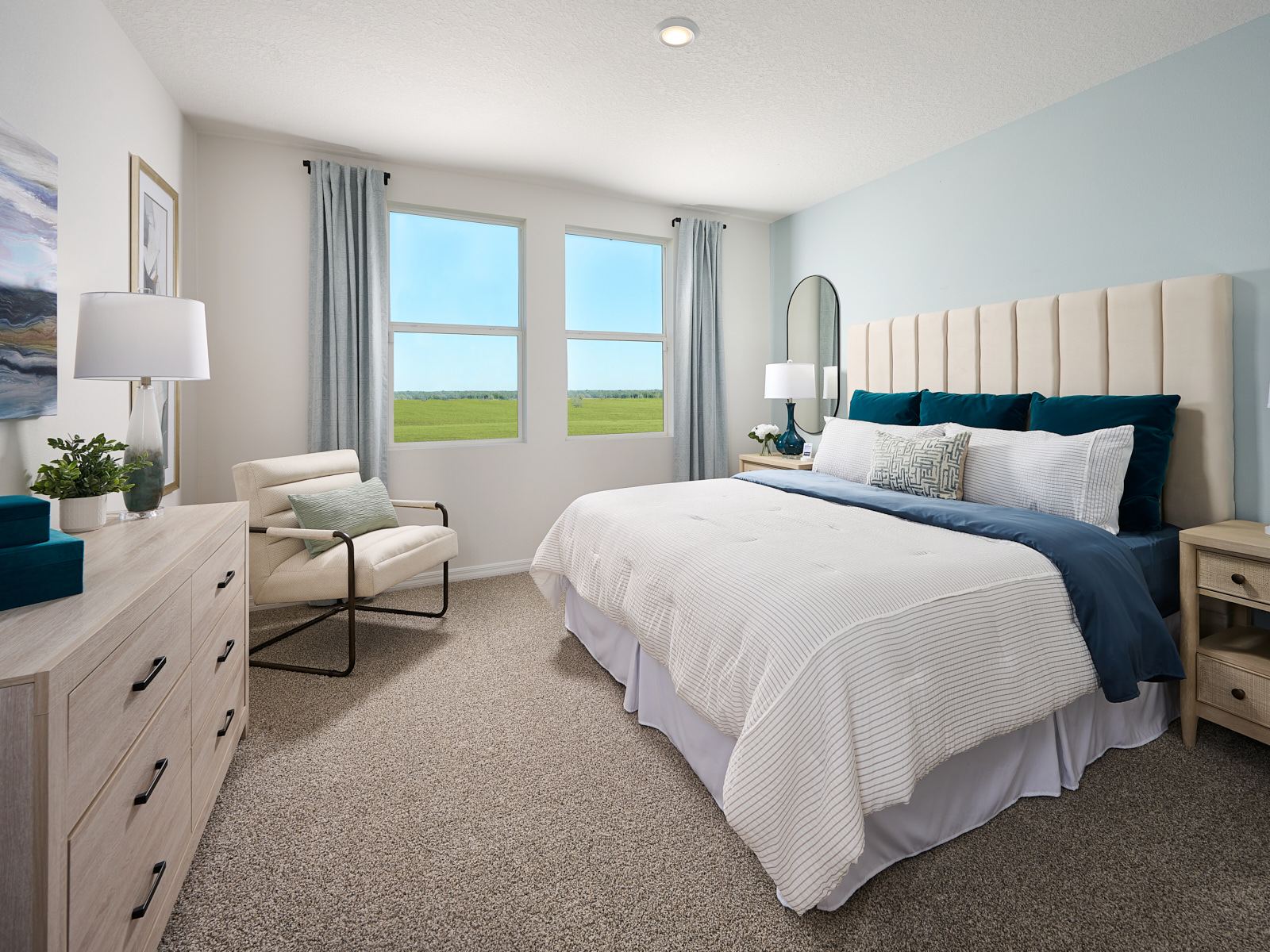 Primary bedroom in the Bluebell model at Benton Hills.