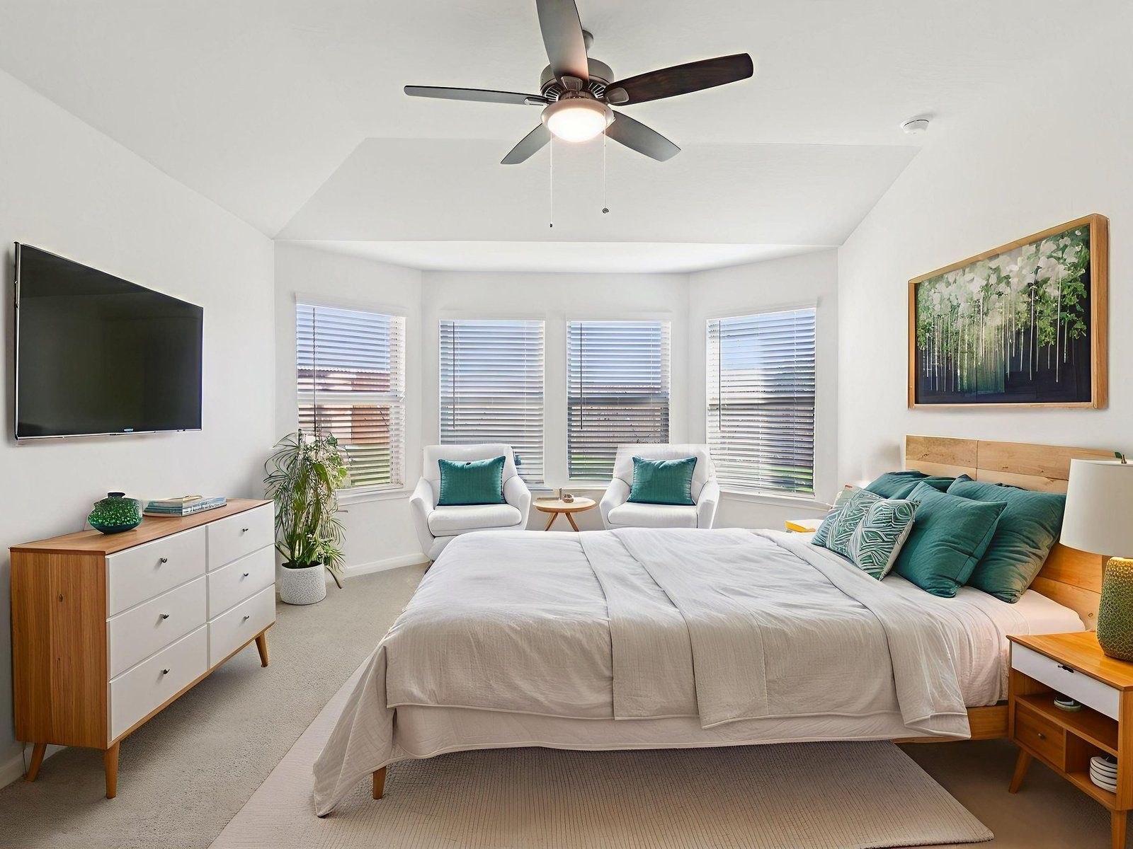 Virtually Staged Primary Suite