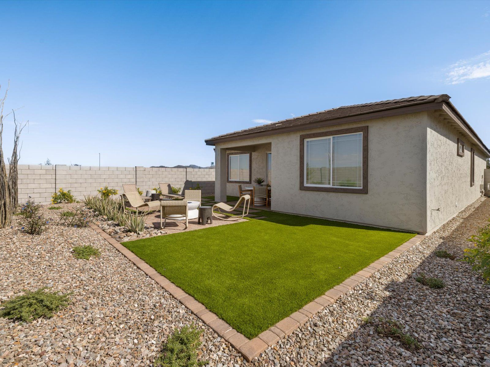 Backyard in Leslie floorplan at Teravalis