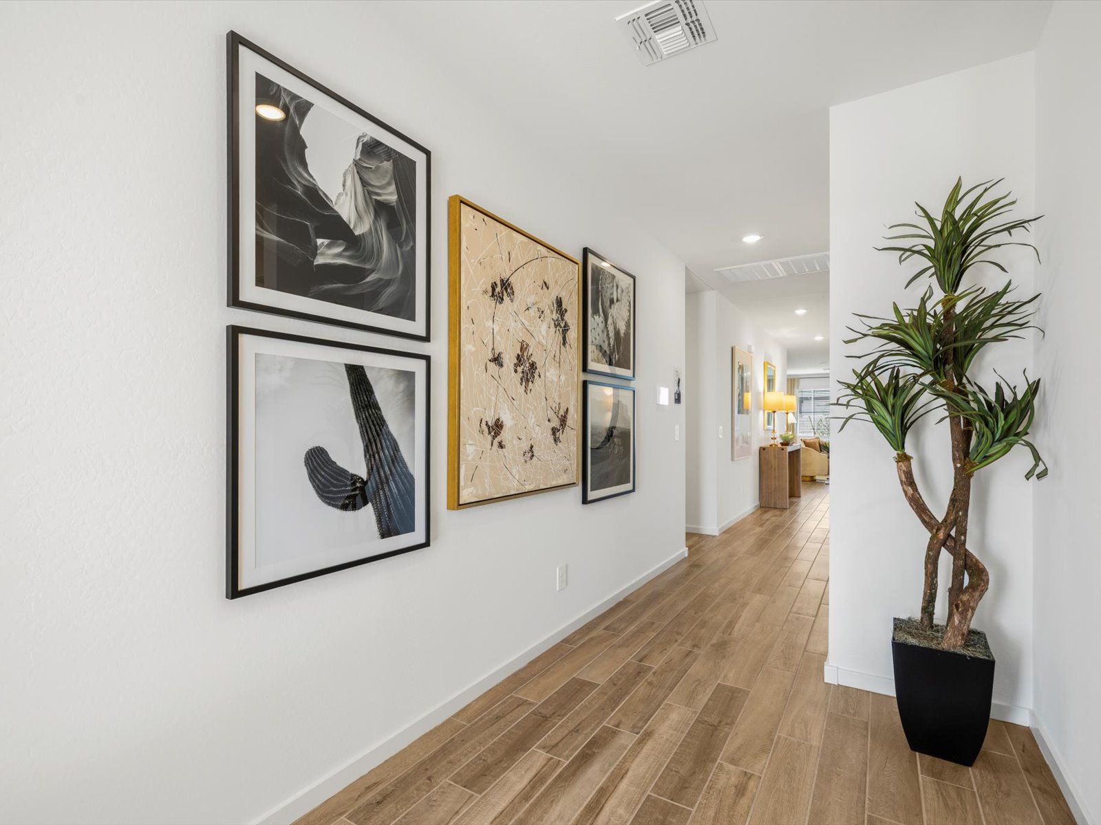 Hallway in the Arlo floorplan modeled at Teravalis