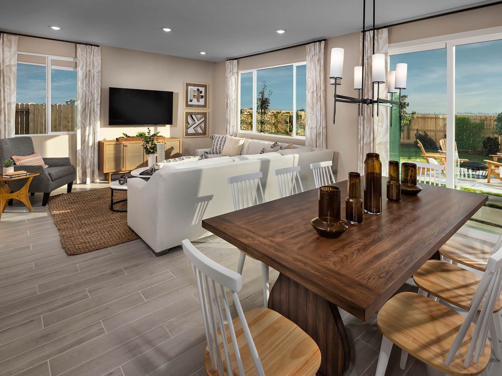 Dining room in the 3524 floorplan taken at a Meritage Homes community in Manteca, CA.