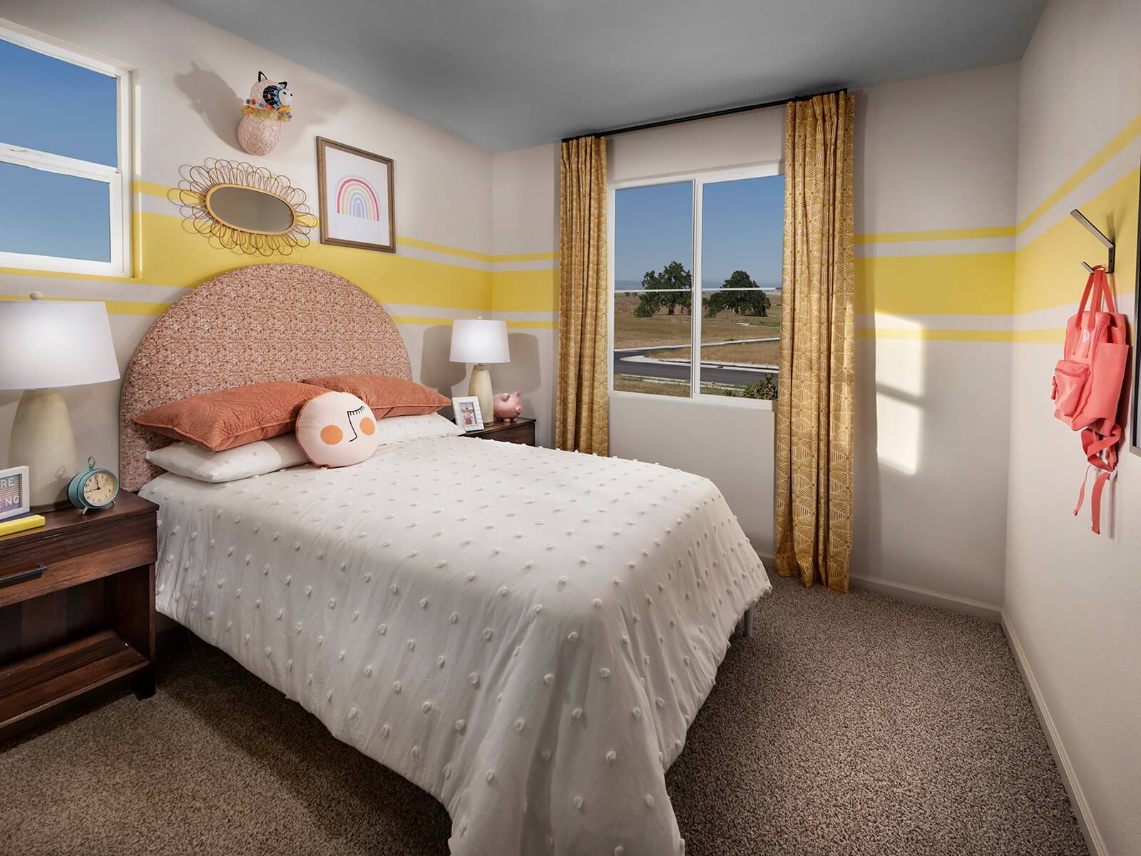 Bedroom in the 3524 floorplan taken at a Meritage Homes community in Manteca, CA.