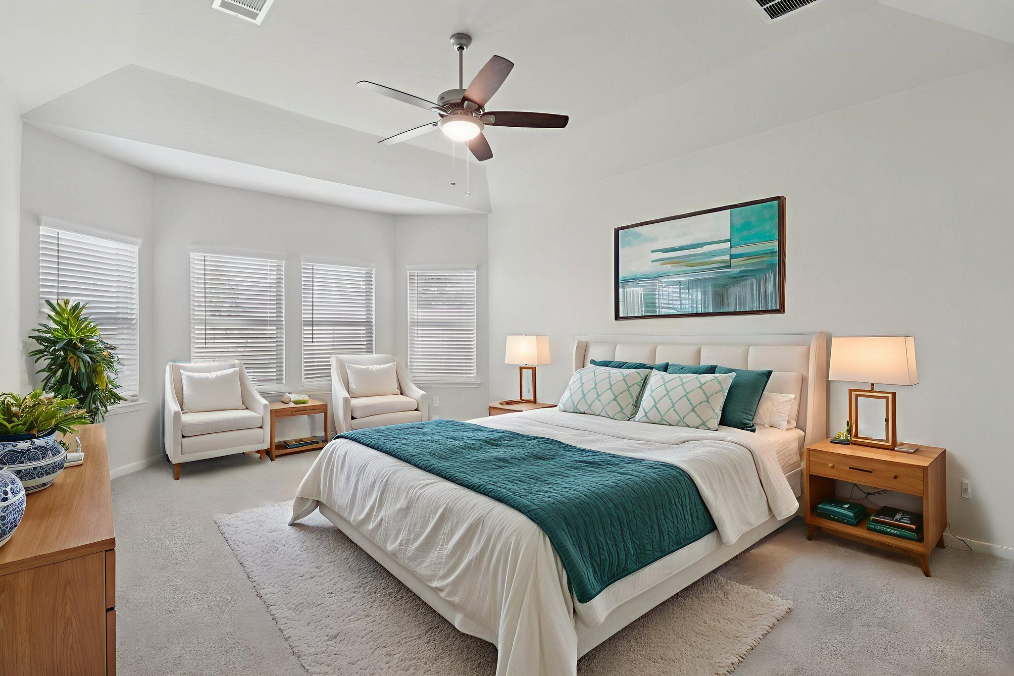 Virtually Staged Primary Suite