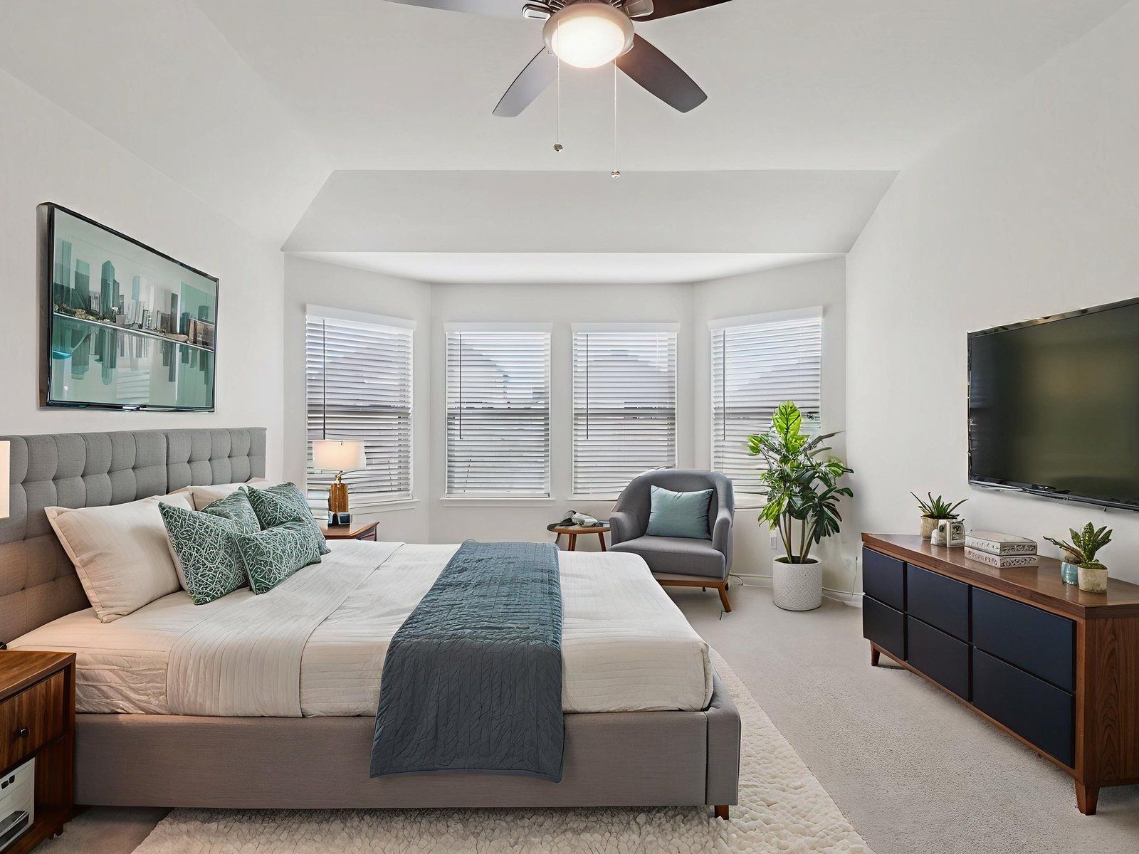Virtually Staged Primary Suite