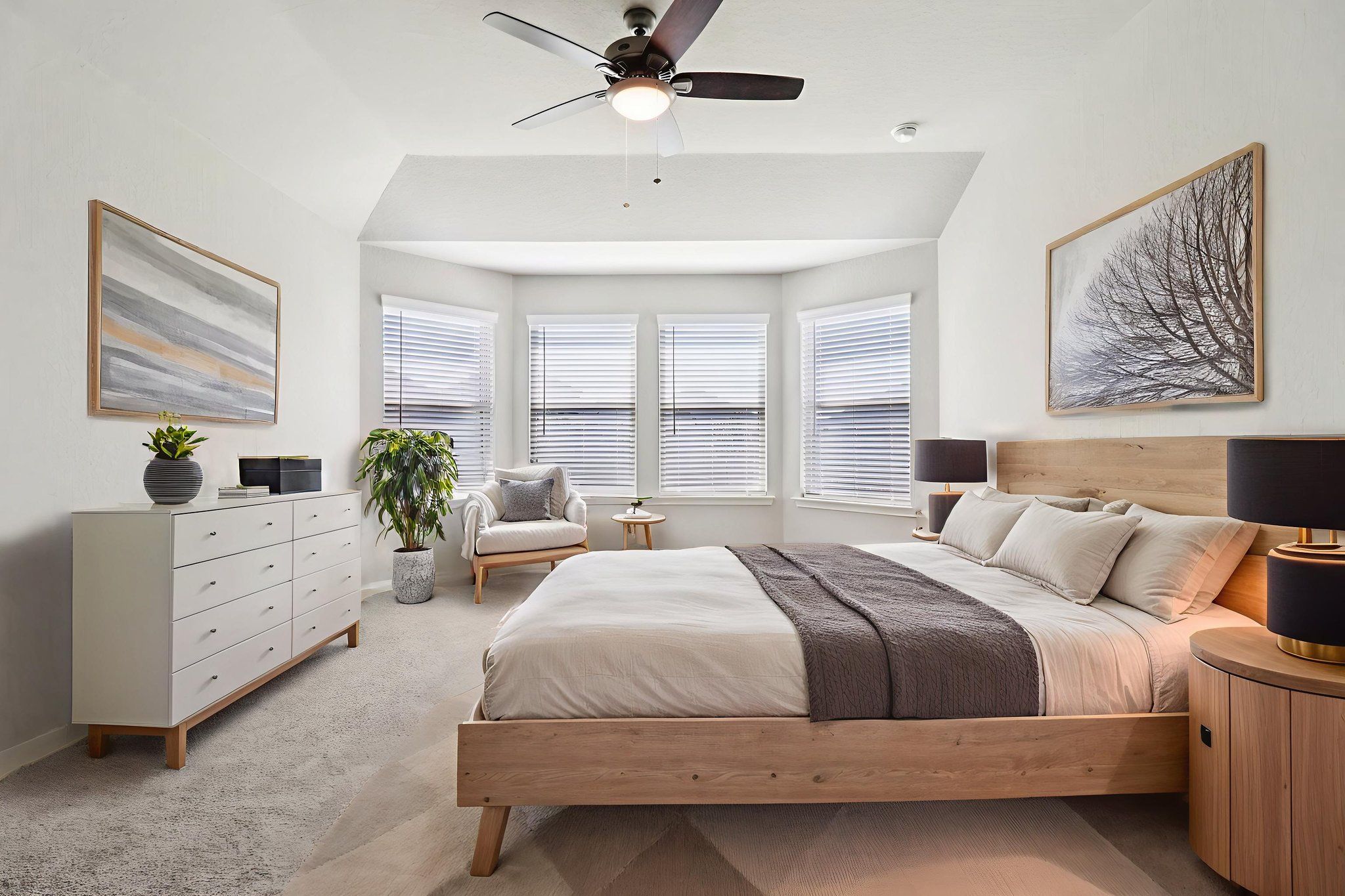 Virtually Staged Primary Suite