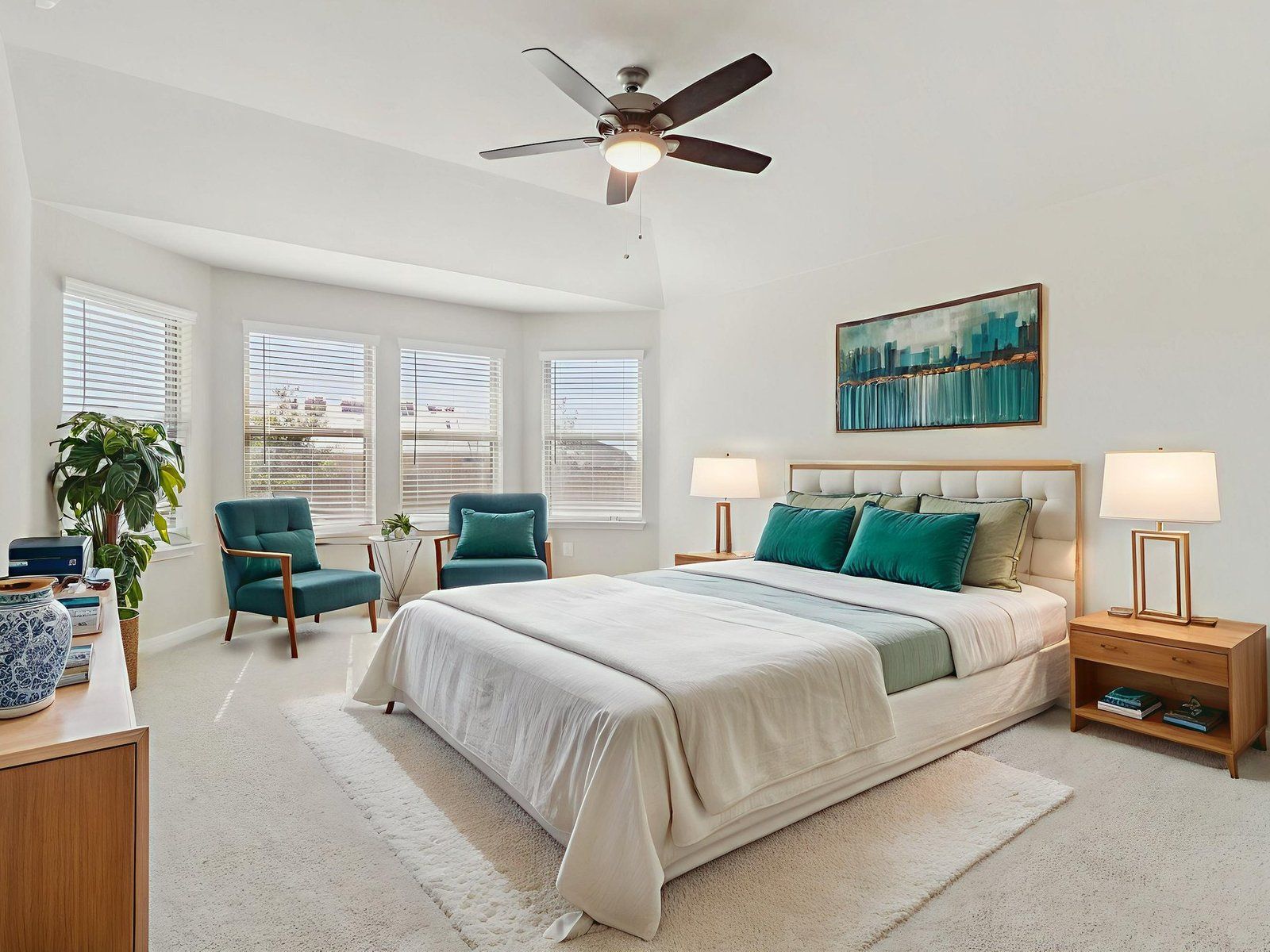 Virtually Staged Primary Suite