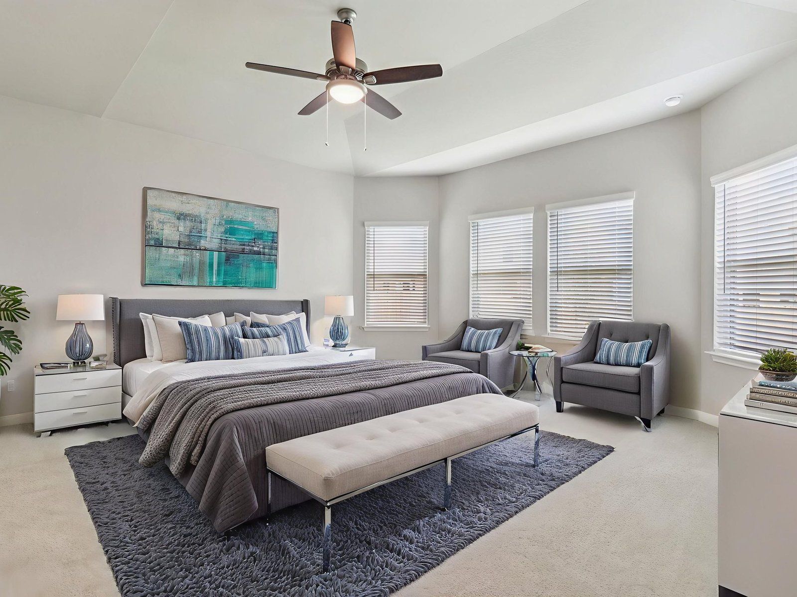 Virtually Staged Primary Suite
