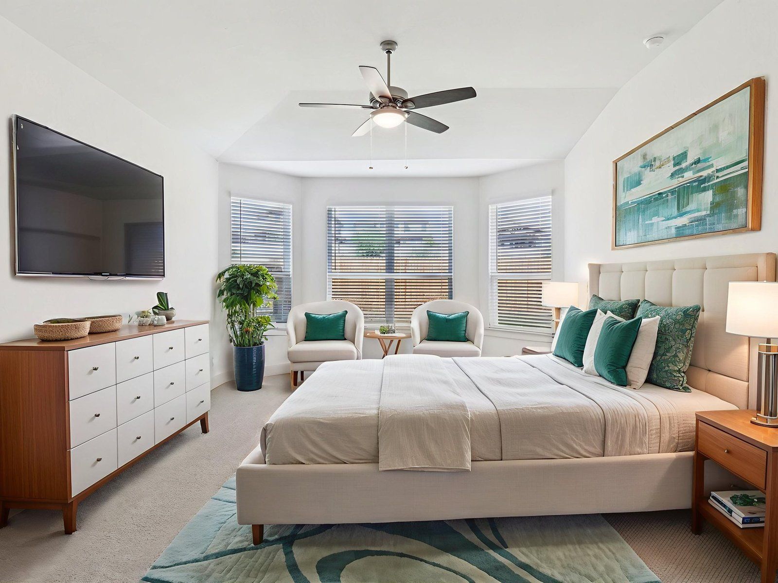 Virtually Staged Primary Suite