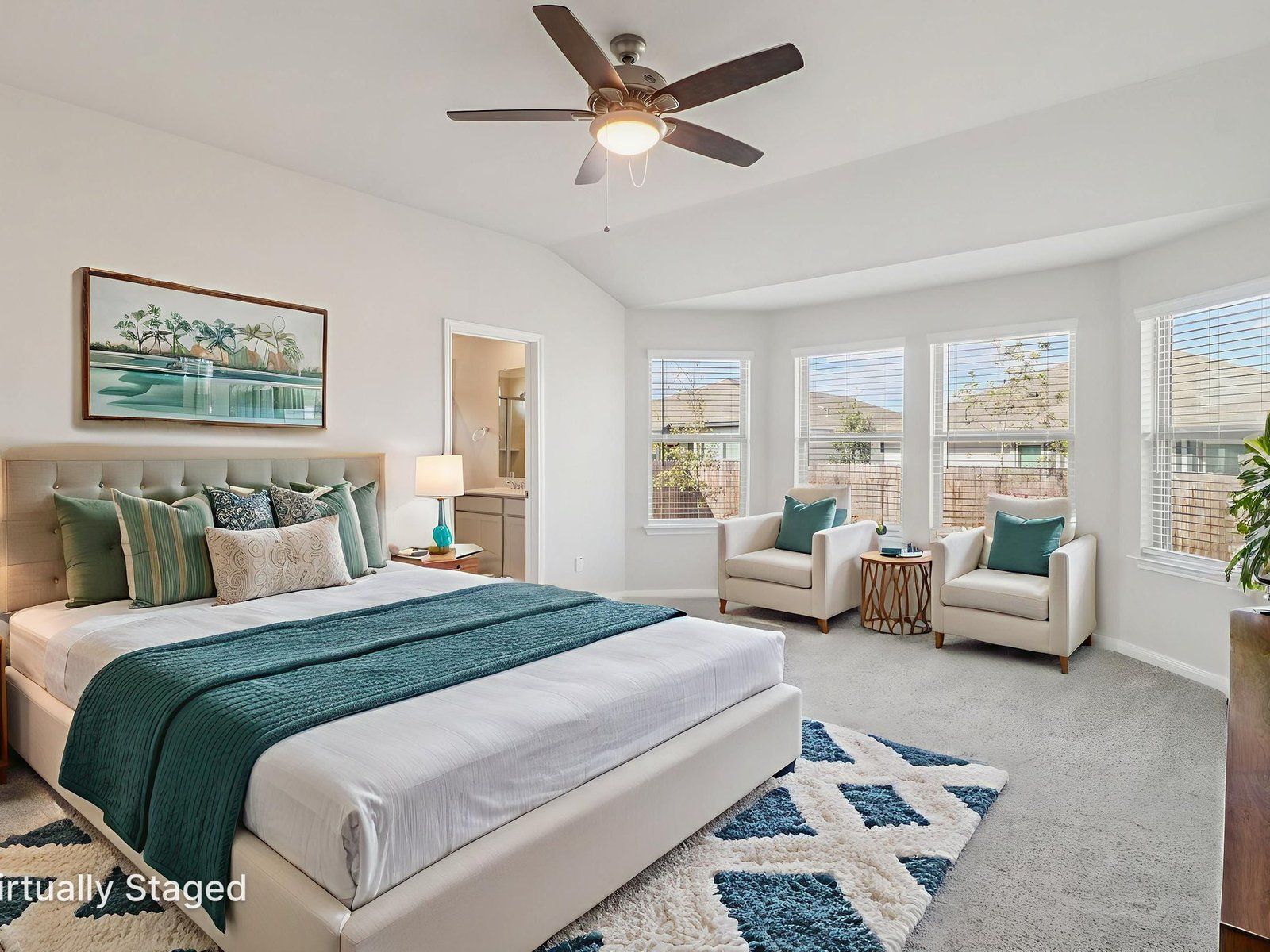 Virtually Staged Primary Suite