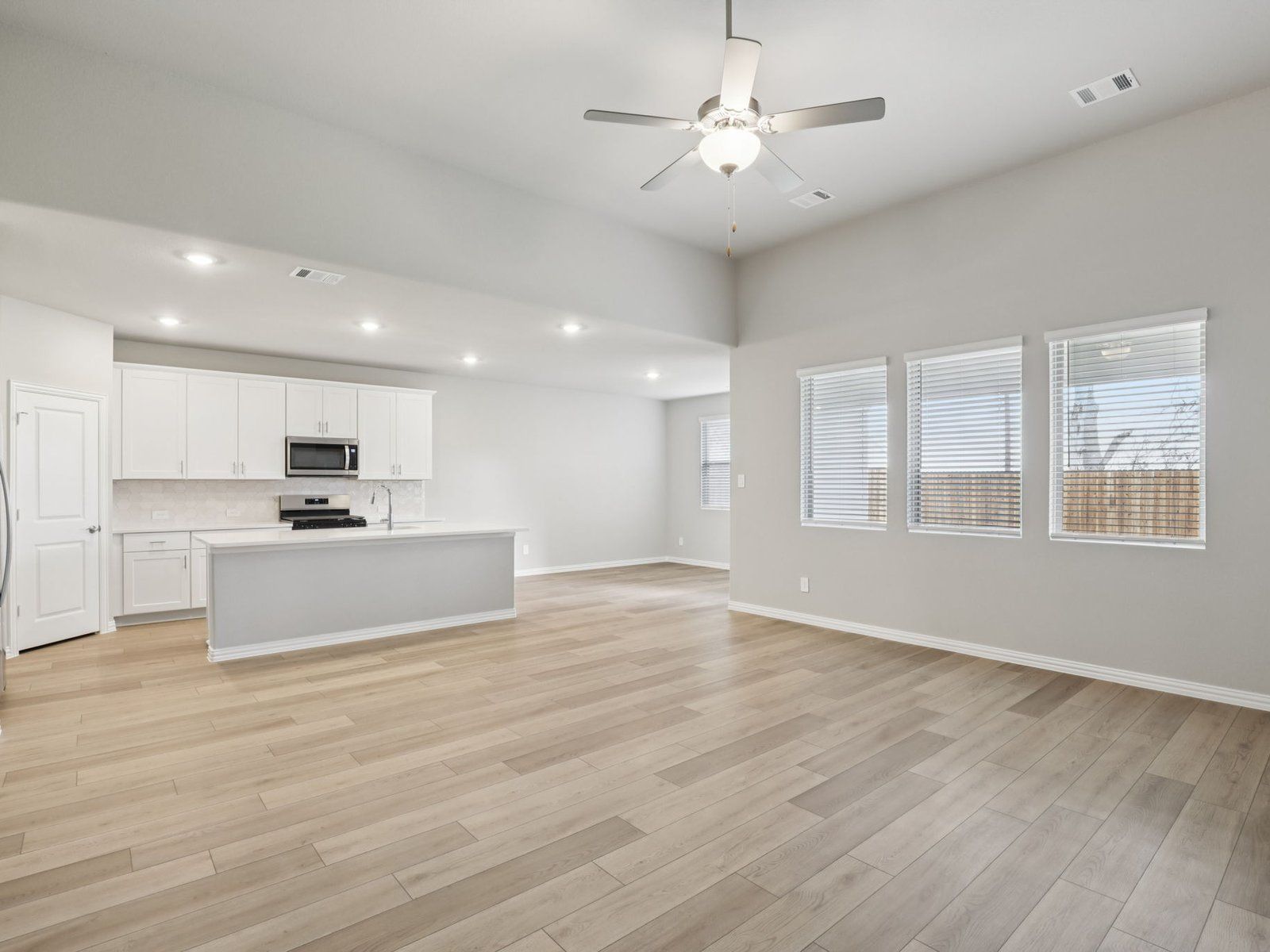 Kitchen + Living Room + Dining Room