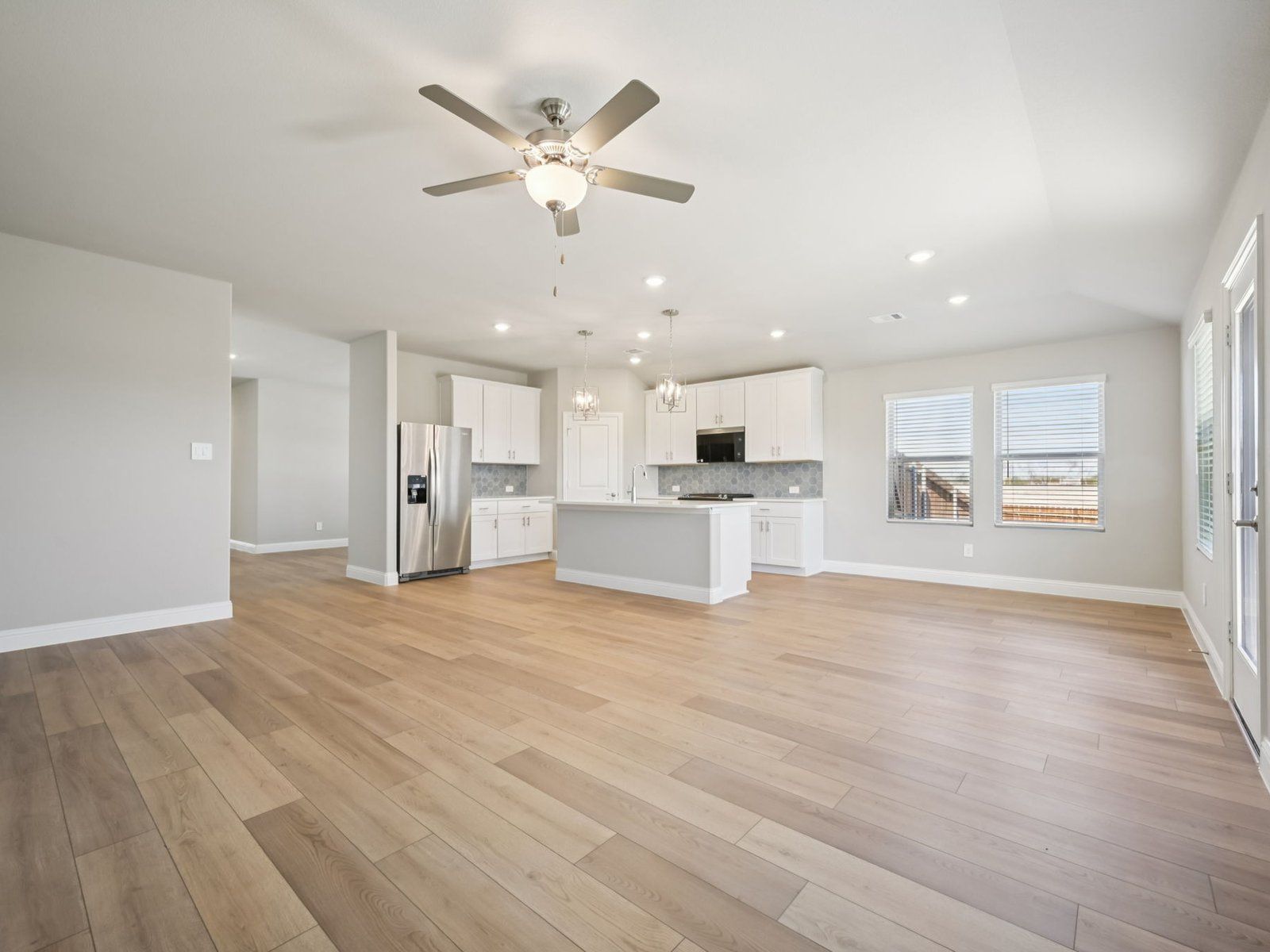 Living Room + Dining Room + Kitchen