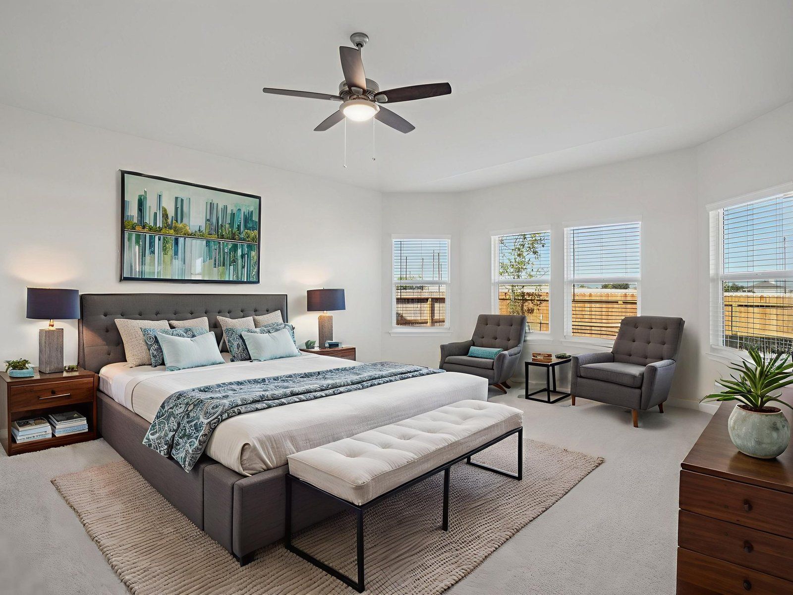 Virtually Staged Primary Suite