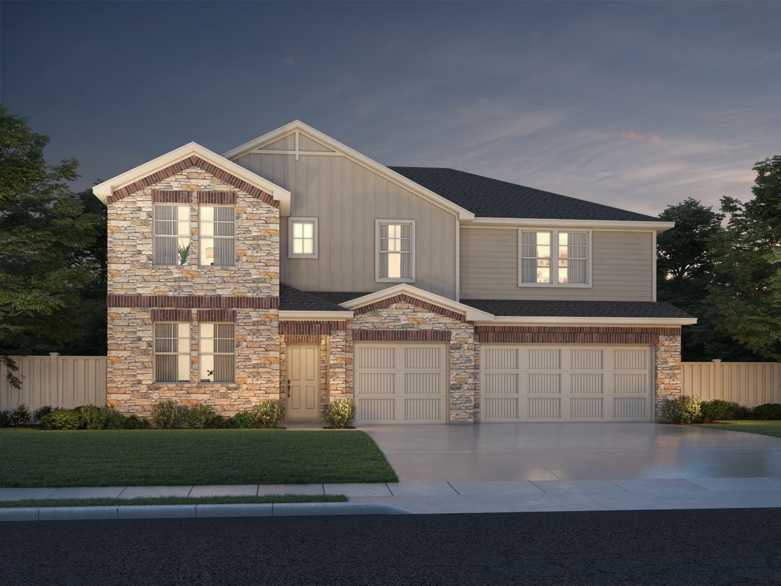 The Revere (570) Floorplan C Elevation Rendering