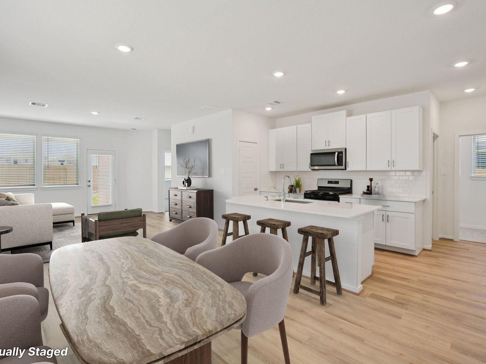 Dining, Kitchen and Living Room